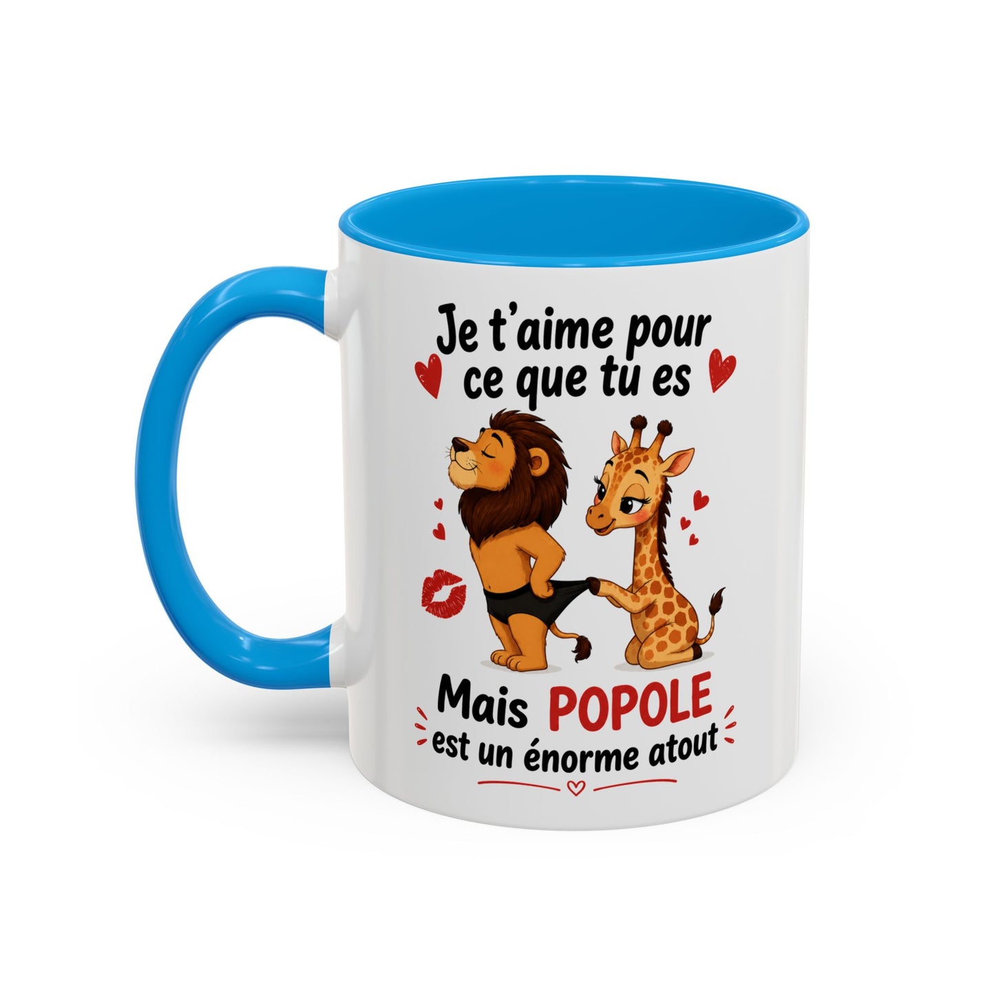 Tasse Lion Girafe Couple Humour – Mug Animaux Amoureux Drôle – Cadeau Couple Original 325ml