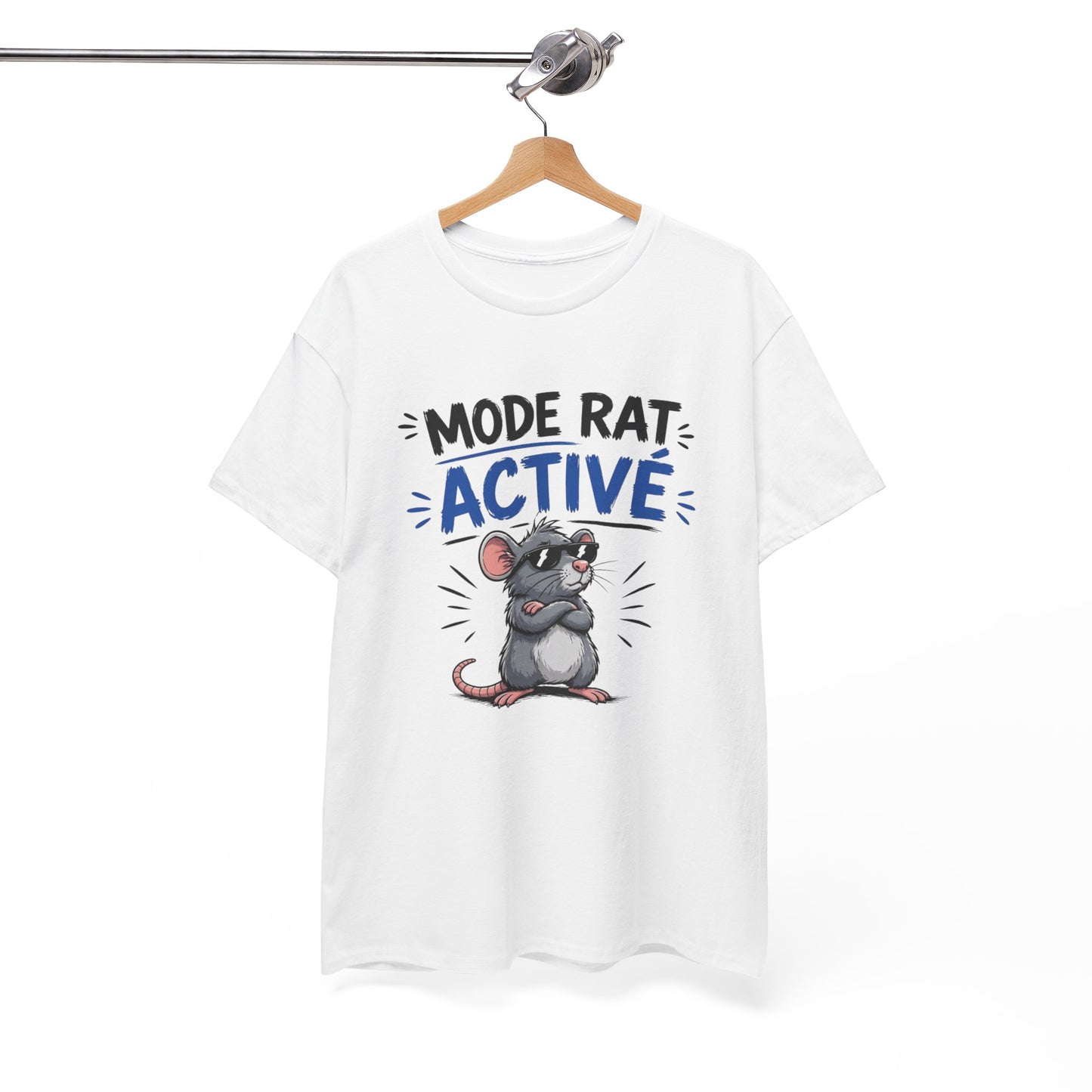 T-Shirt Humour Mode Rat Activé – Tee Shirt Drôle Animal Cool Lunettes – Cadeau Original Homme Femme