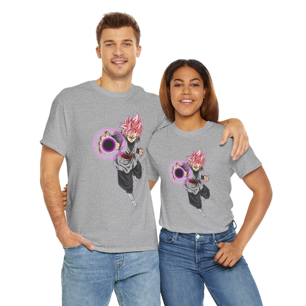 Tee shirt Black Goku rosé Unisex Homme/Femme