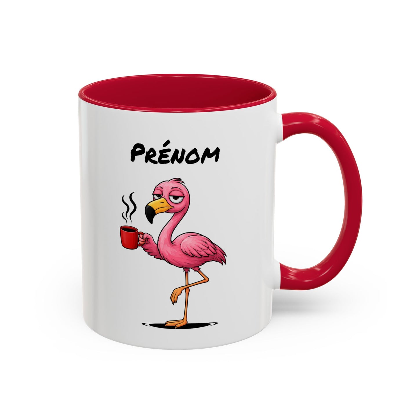 Mug Flamant Rose Personnalisable 325ml – Tasse Café Humour Fatigue Matin Drôle Cadeau