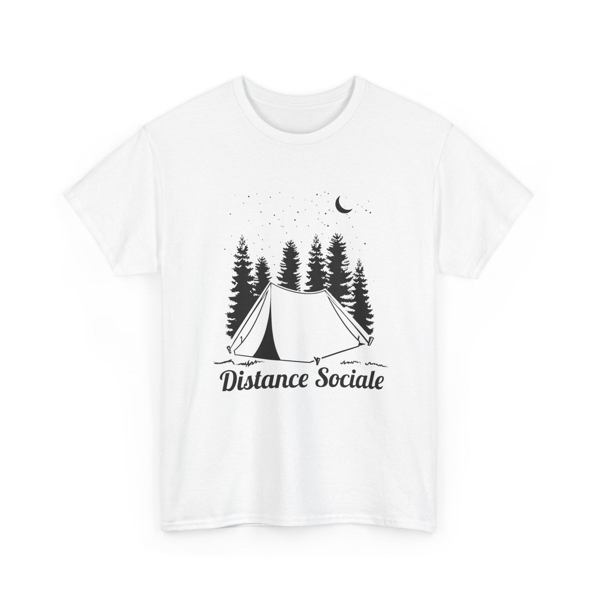 T-Shirt Camping Homme et Femme – Cadeau Campeur Randonnée Bivouac – Humour Distance Sociale Nature Forêt – Idée Cadeau Plein Air