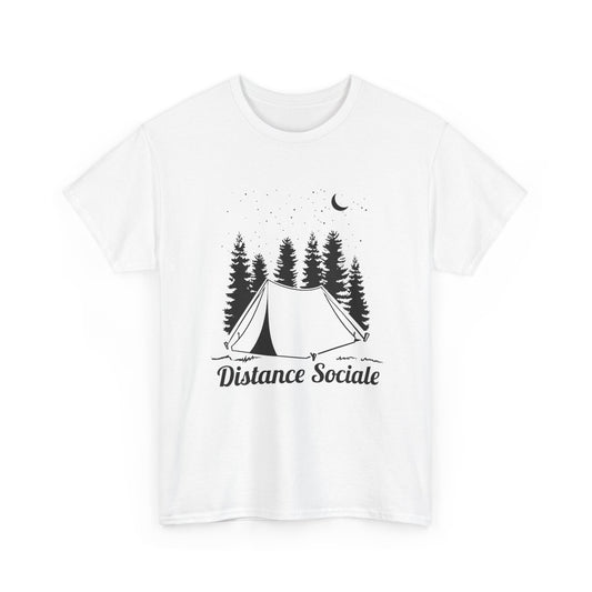 T-Shirt Camping Homme et Femme – Cadeau Campeur Randonnée Bivouac – Humour Distance Sociale Nature Forêt – Idée Cadeau Plein Air