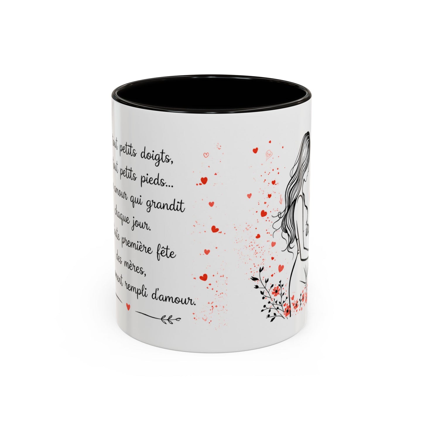 Tasse Première Fête des Mères – De Tout Petits Doigts De Tout Petits Pieds – Cadeau Future Maman Grossesse 325ml