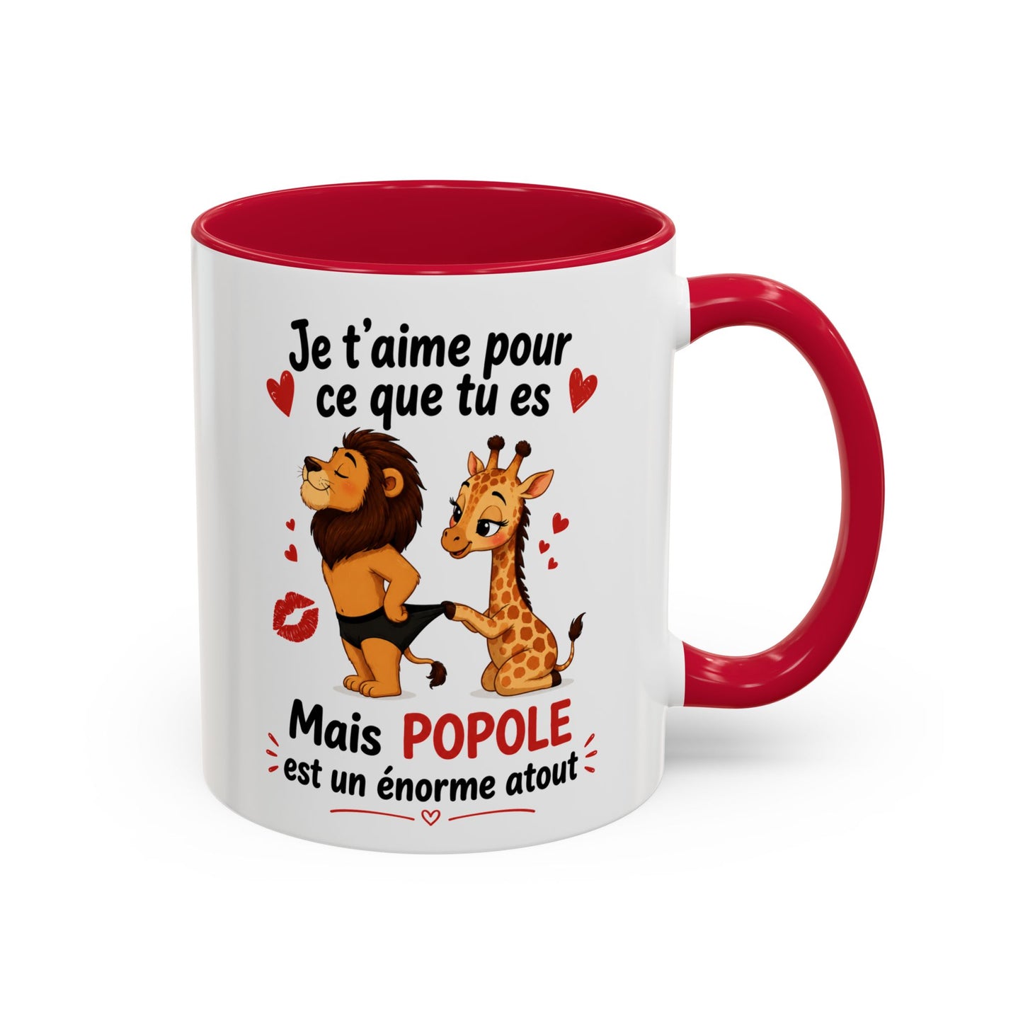 Tasse Lion Girafe Couple Humour – Mug Animaux Amoureux Drôle – Cadeau Couple Original 325ml