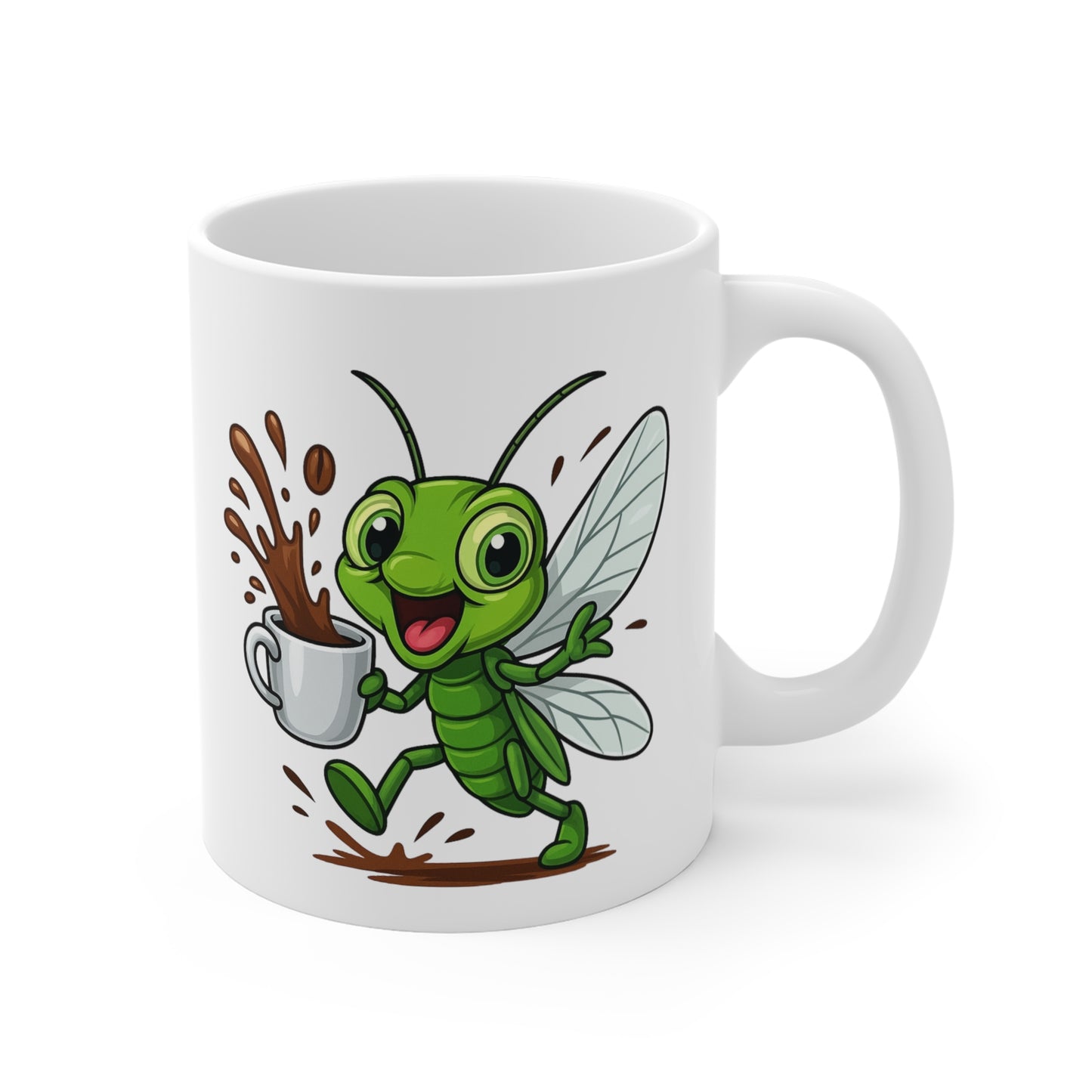 Tasse Cigale Amusante – Mug Café Cartoon Céramique 325ml – Cadeau Original Animal Mignon du Sud