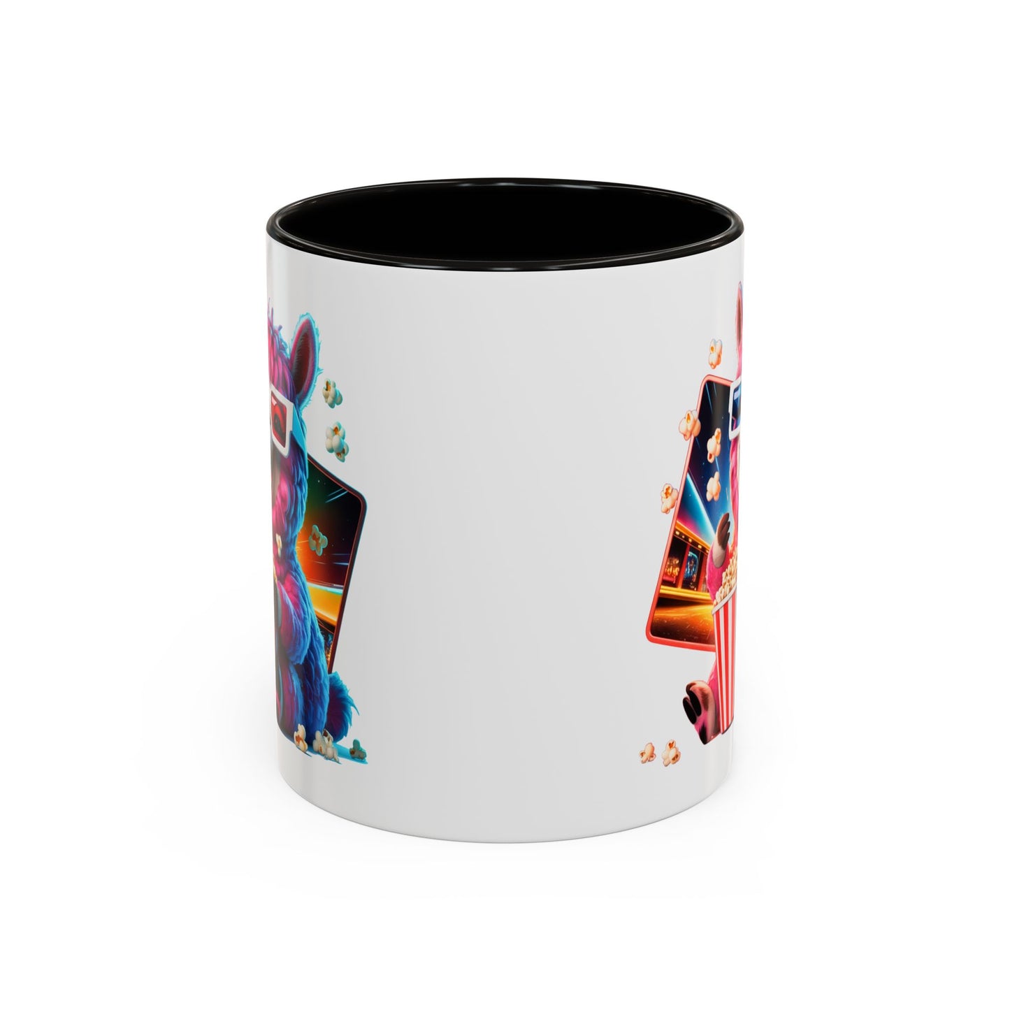 Mug Lama Rigolo Cinéma – Tasse Design avec Popcorn et Lunettes 3D – Cadeau Original 325ml