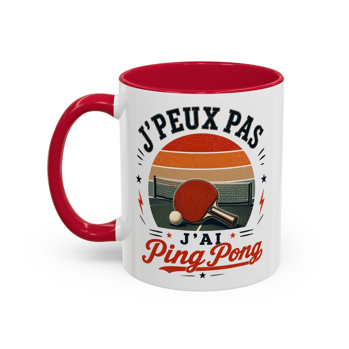 Tasse J’Peux Pas J’Ai Ping Pong – Mug Tennis de Table Vintage Humoristique – Cadeau Joueur Homme Femme 325ml