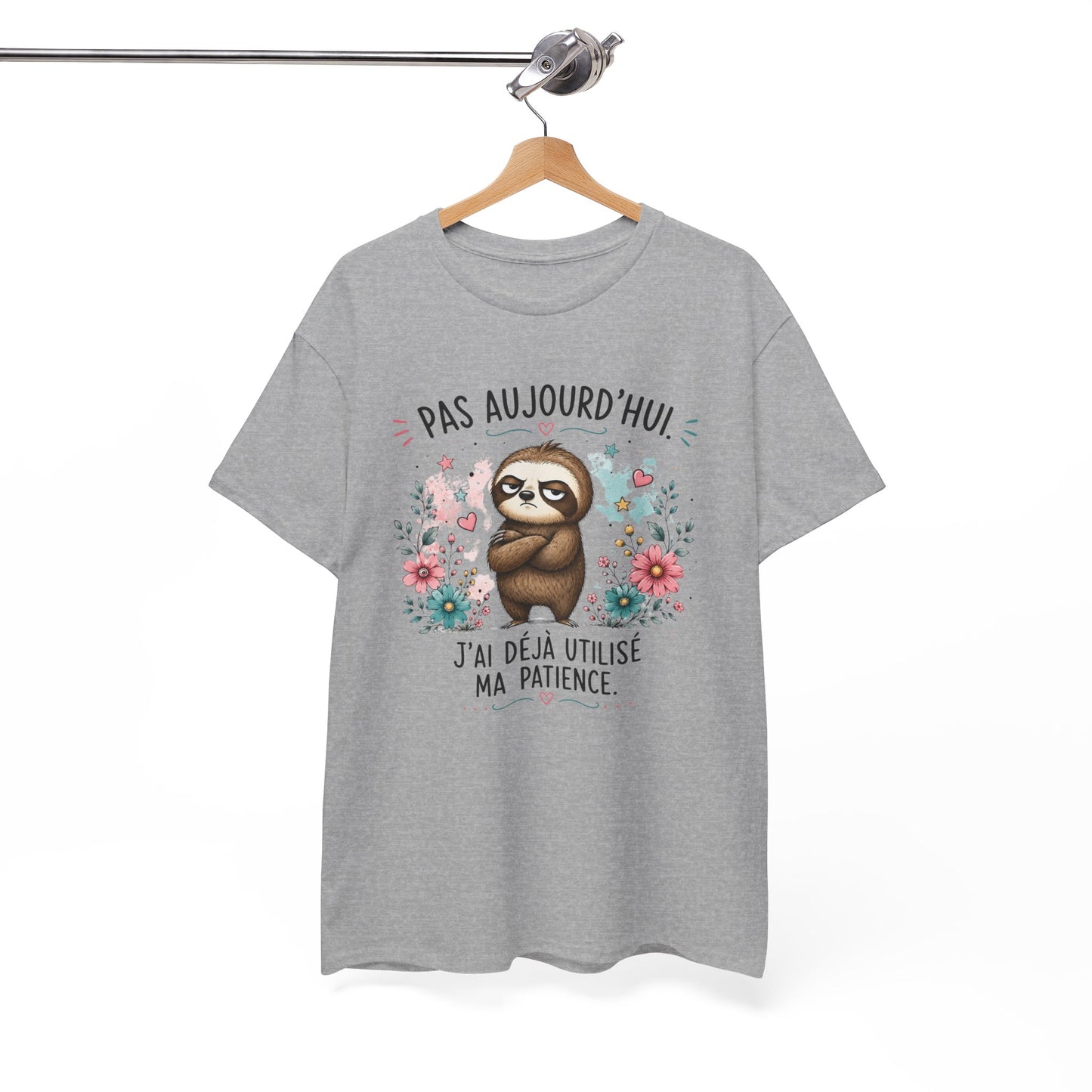 Tee-Shirt Humour Homme et Femme – Paresseux Drôle Blasé – Idée Cadeau Original Animal Mignon Patience Anniversaire