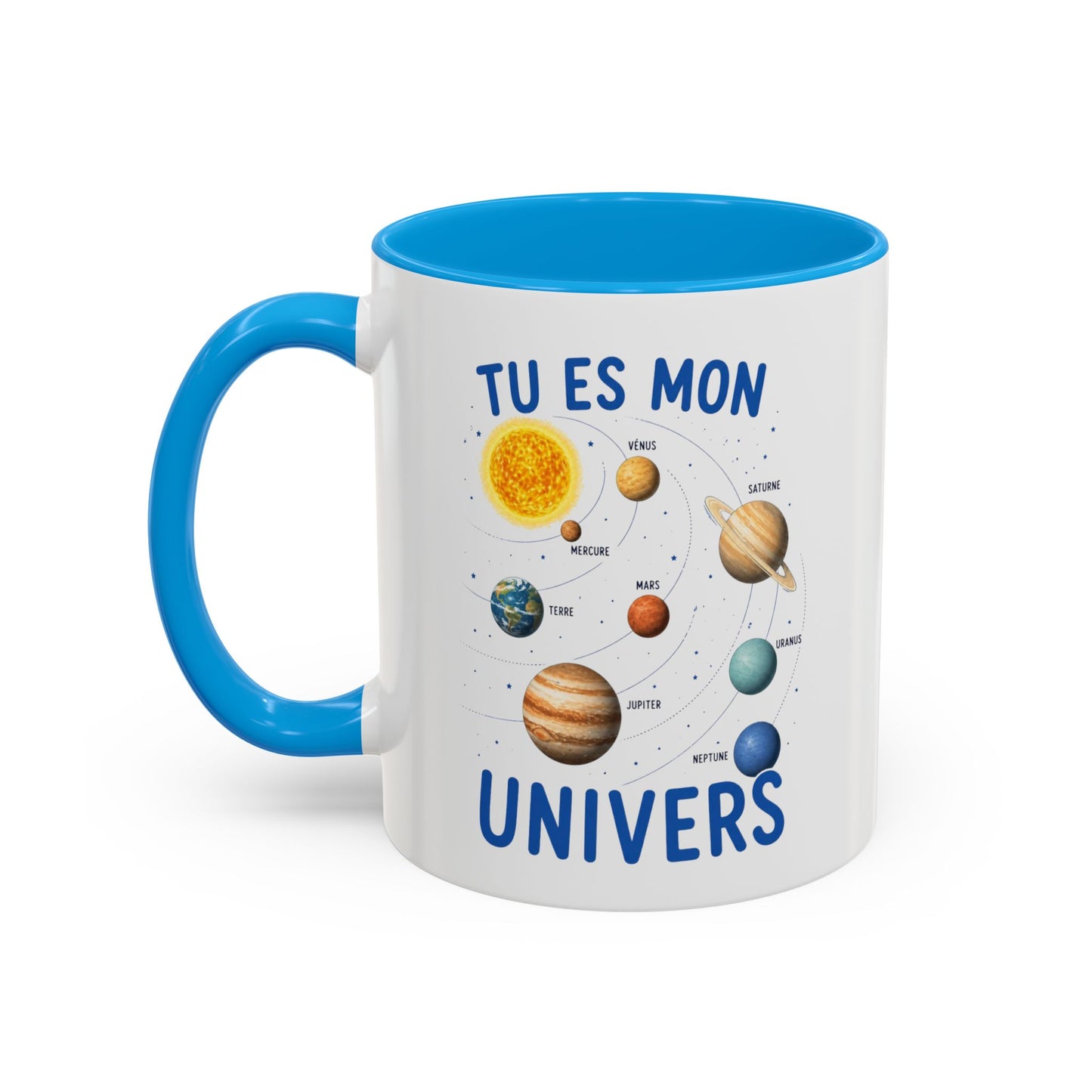 Mug Tu Es Mon Univers – Tasse Astronomie Romantique avec Planètes du Système Solaire – Cadeau Couple Original Homme Femme 325ml