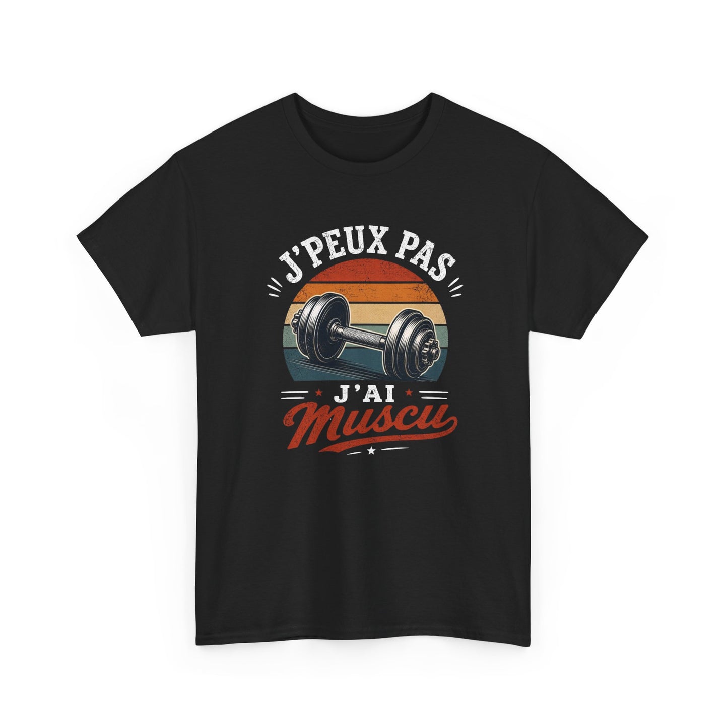 T-Shirt Musculation Homme Femme – J’Peux Pas J’Ai Muscu – Tee Shirt Fitness Bodybuilding Haltère Vintage Cadeau Sport Salle de Sport