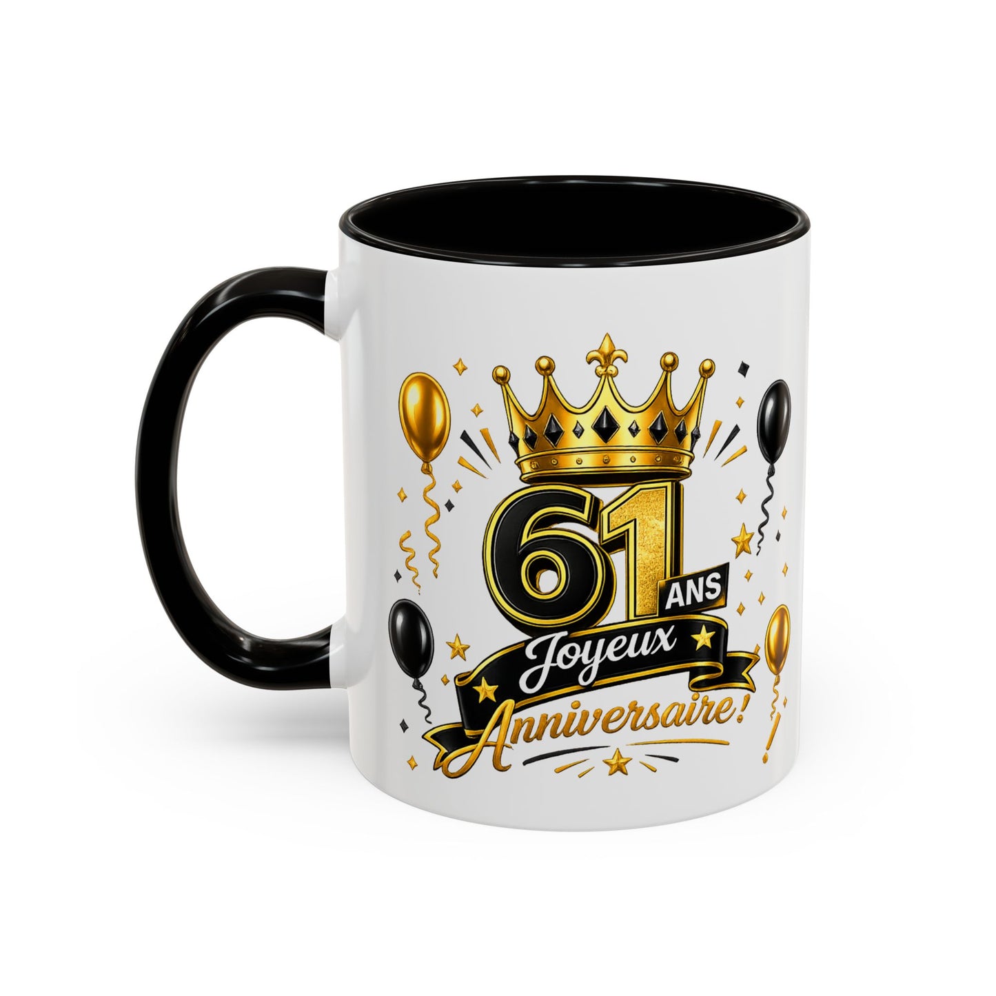 Mug Joyeux 61 Ans – Tasse Anniversaire 61 Ans – Cadeau Original pour Femme Homme – Idée Cadeau 61e Anniversaire