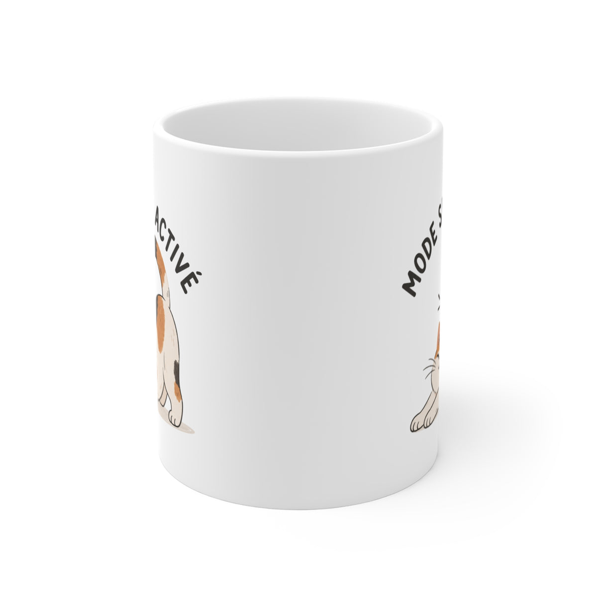 Mug Humour Chat – Mode Sieste Activé – Tasse Chat qui s’Étire – Cadeau Original Amoureux des Chats Homme Femme