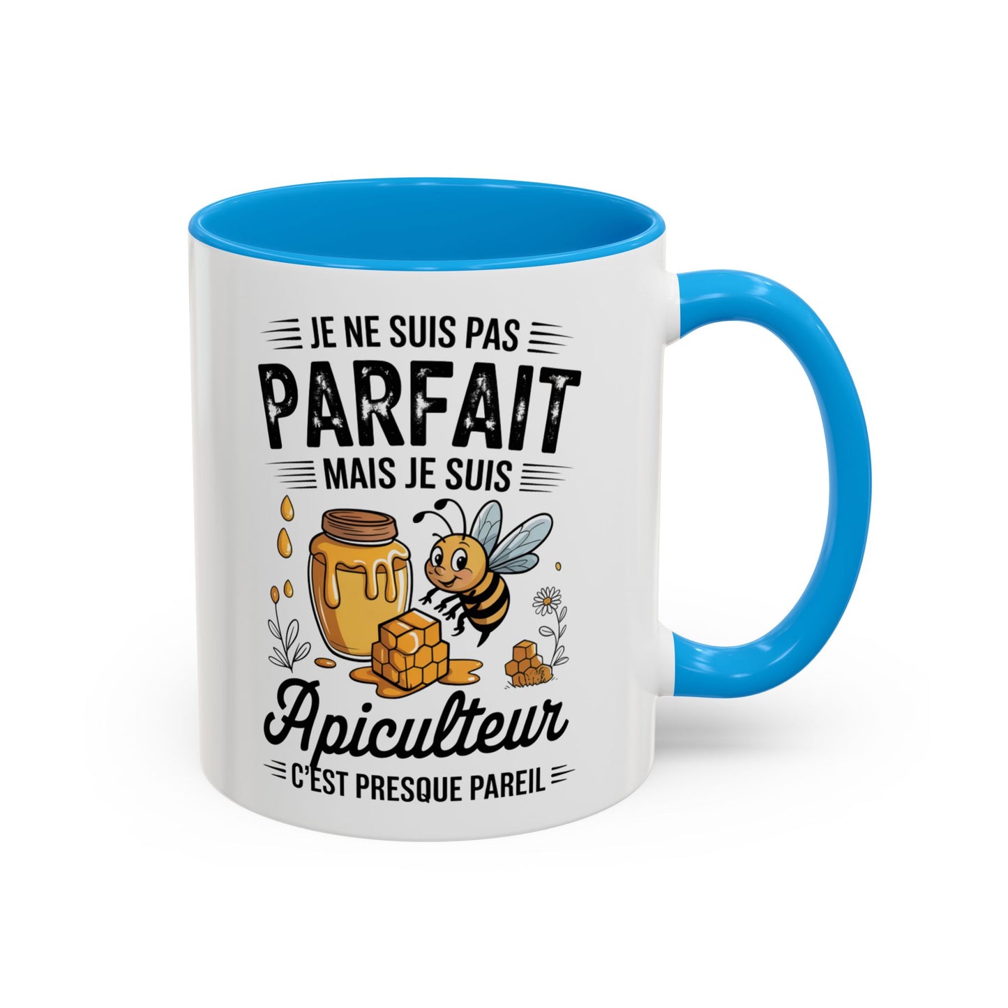 Tasse Je Ne Suis Pas Parfait Mais Je Suis Apiculteur – Mug Humour Abeille et Miel – Cadeau Apiculture Homme Femme 325ml