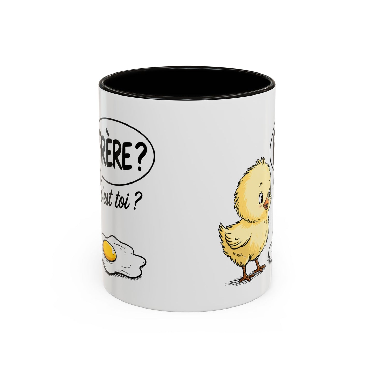 Mug Humour Poussin Œuf – Tasse Blague Frère C’est Toi – Cadeau Drôle Fun Original – Céramique 325ml Noir Bleu Rouge