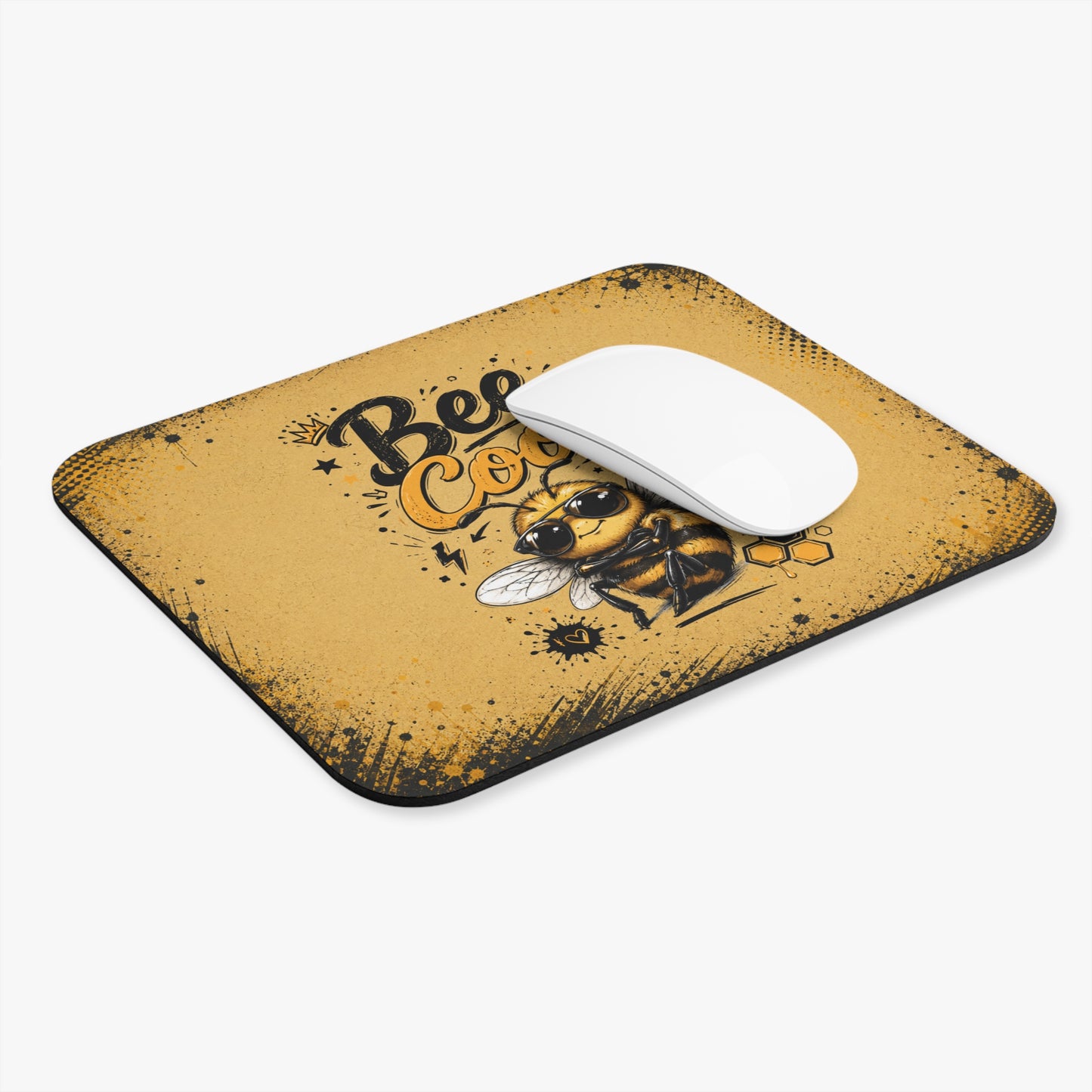 Tapis de Souris Bee Cool – Abeille Drôle avec Lunettes – Design Humour Original – Cadeau Homme et Femme