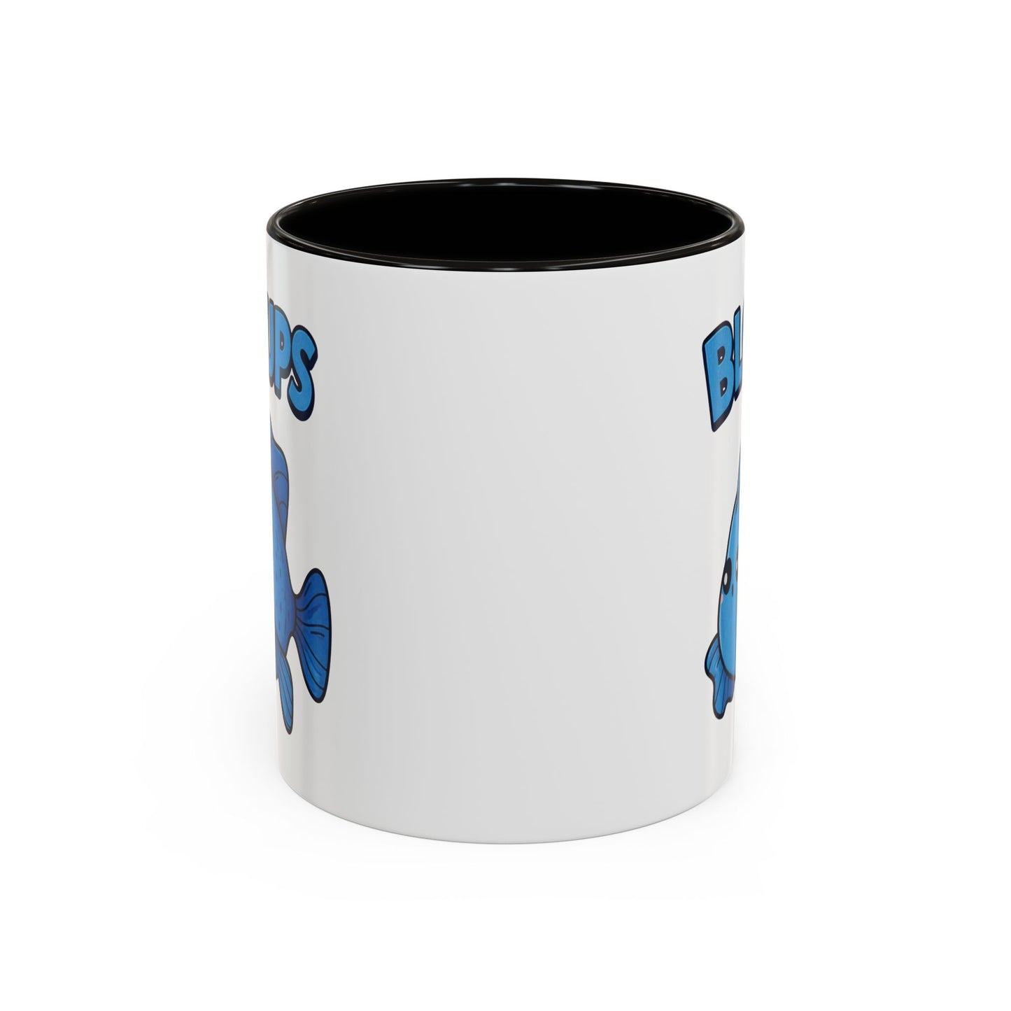 Mug Poisson Bleu Kawaii Homme – Tasse Humour Bloups – Cadeau Original Drôle Animal Marin Café Thé 325ml