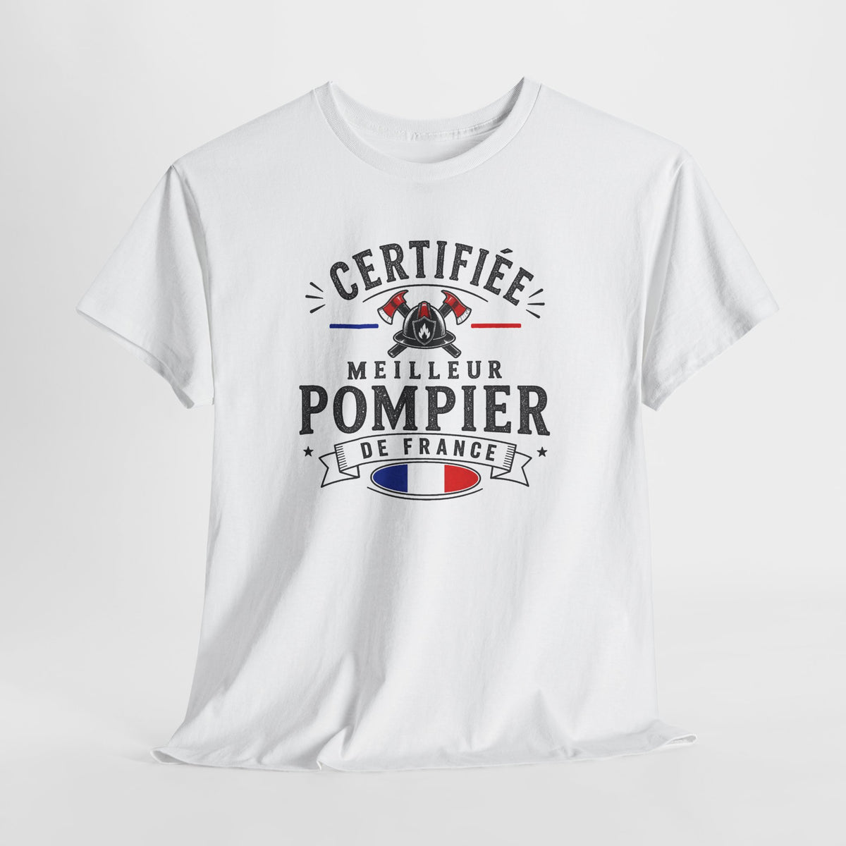Tee Shirt Pompier Homme – Certifié Meilleur Pompier de France – T-Shirt Métier Sapeur Pompier Cadeau Original