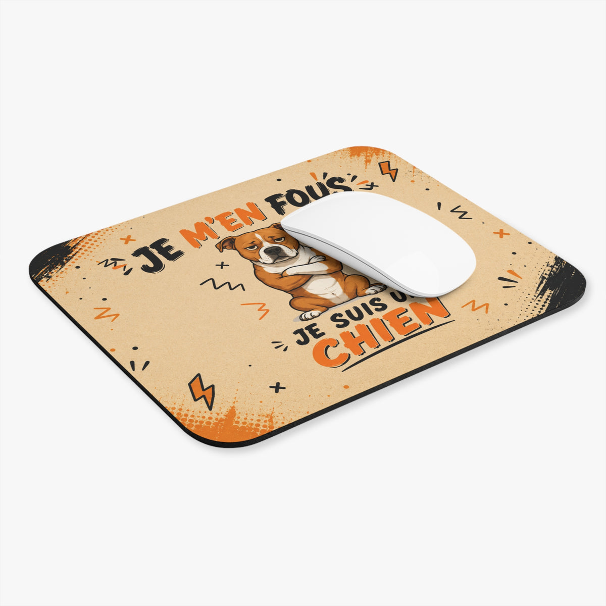 Tapis de Souris 22x18cm Je M’en Fous Je Suis un Chien – Humour Chien – Cadeau Drôle Original
