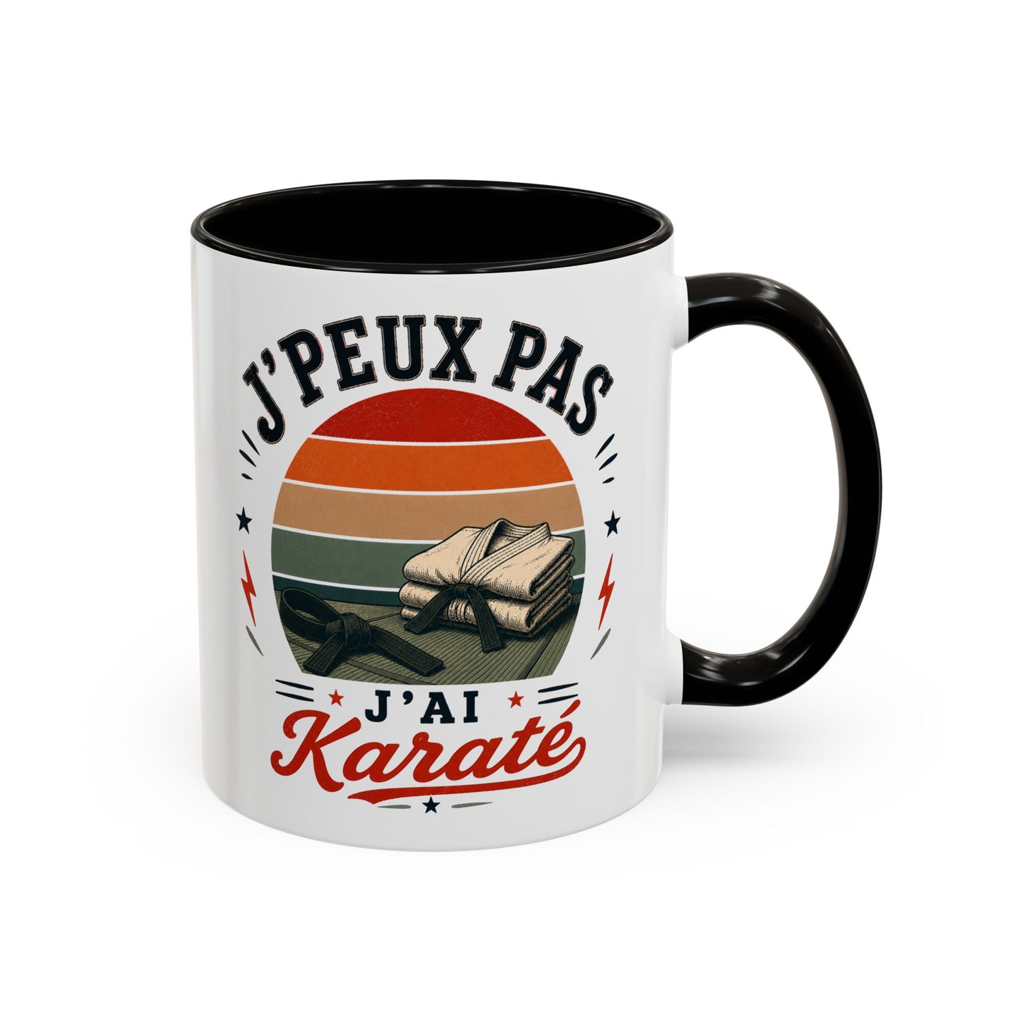 Tasse J’Peux Pas J’Ai Karaté – Mug Humour Karaté Vintage – Cadeau Passion Arts Martiaux Homme Femme 325ml