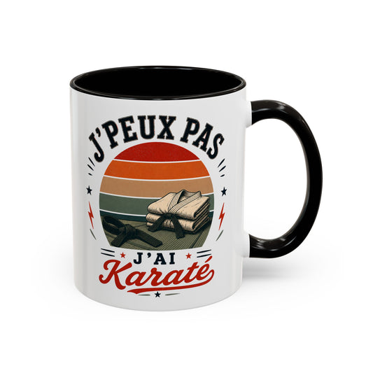 Tasse J’Peux Pas J’Ai Karaté – Mug Humour Karaté Vintage – Cadeau Passion Arts Martiaux Homme Femme 325ml