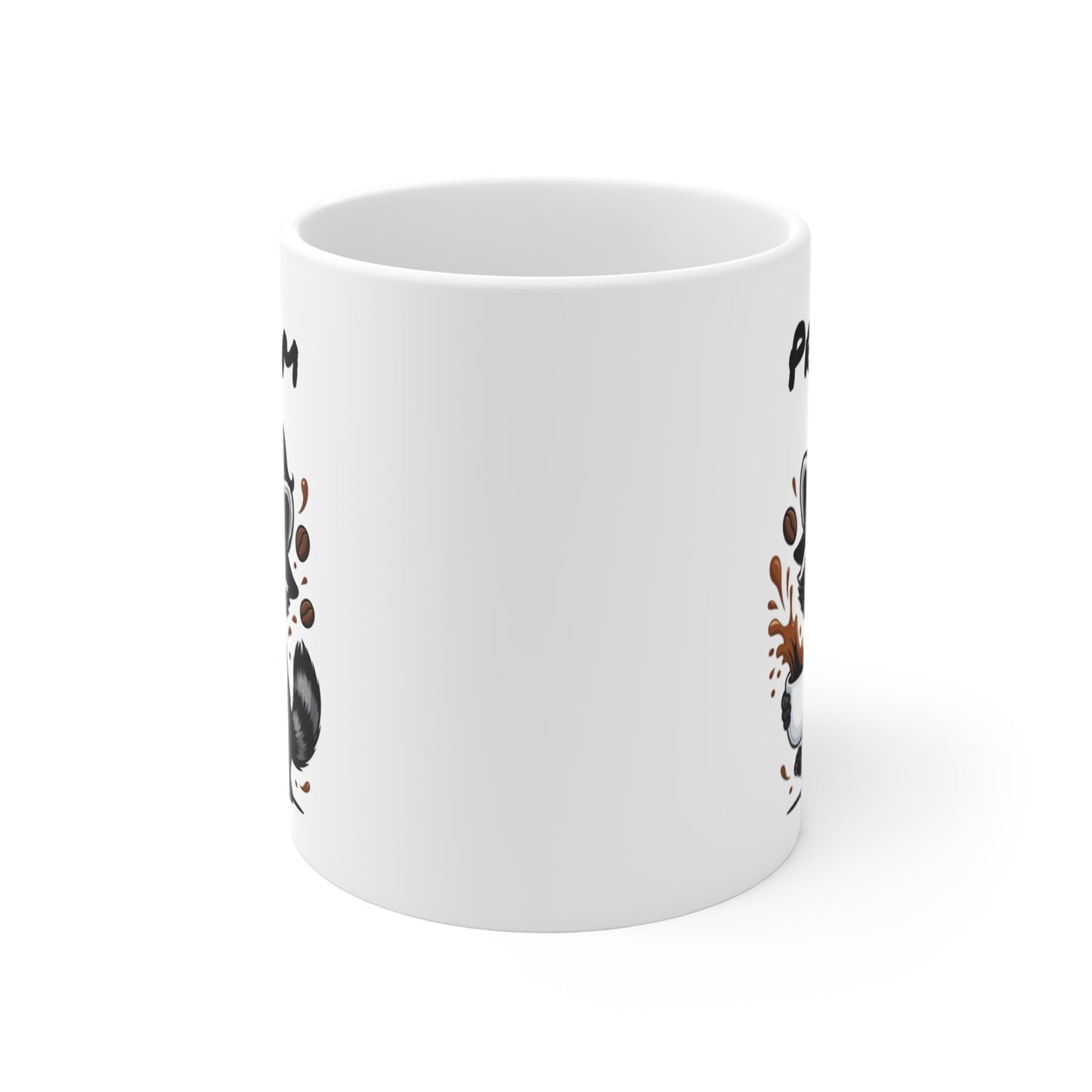 Tasse Personnalisable Raton Laveur Sorcier Café – Mug Prénom Céramique 325ml – Cadeau Drôle Halloween Animal Illustré