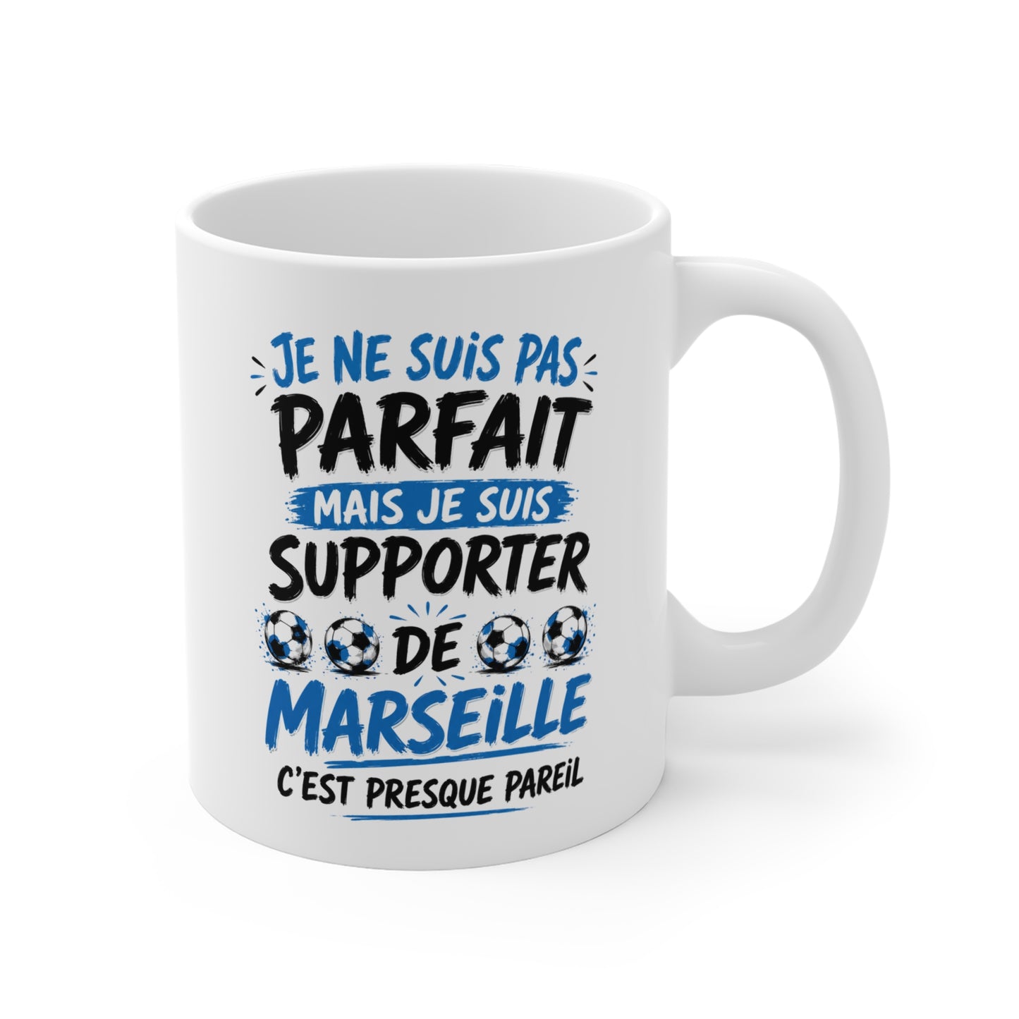 Tasse Supporter Marseille Humour – Mug Football  Drôle – Cadeau Fan de Marseille Homme Femme 325ml