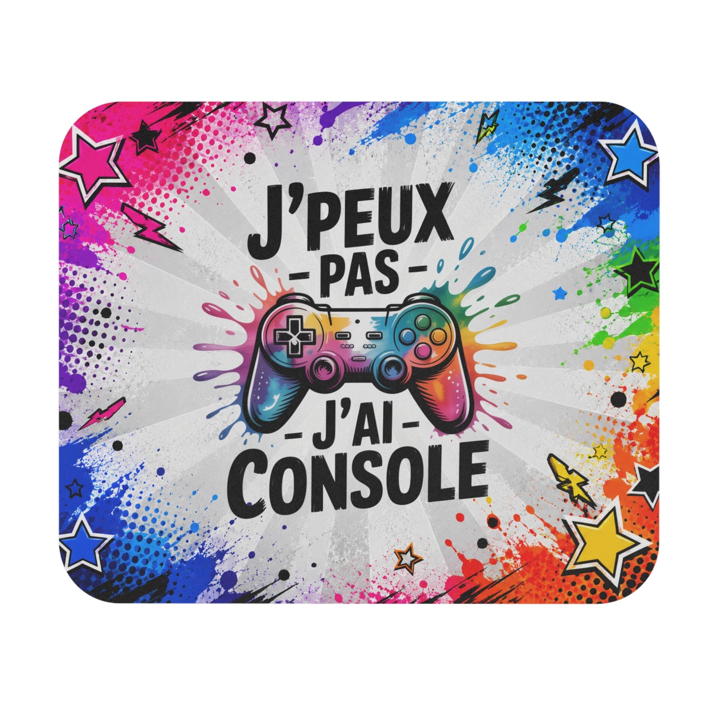 Tapis de Souris 22x18cm J'Peux Pas J'ai Console Humour Gamer Manette Gaming Cadeau Joueur Homme Femme Console Jeux Vidéo Bureau