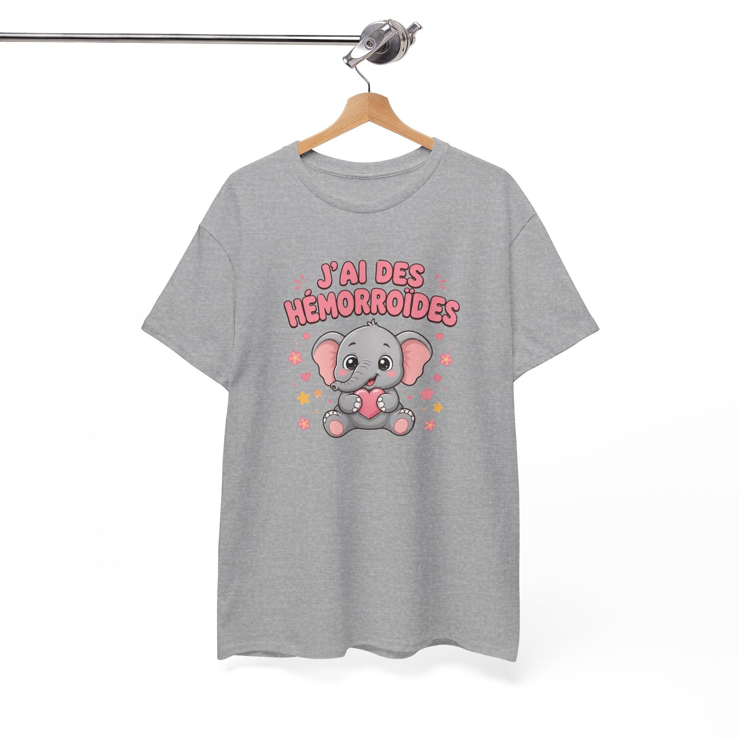 Tee Shirt Hémorroïdes Homme et Femme – J’ai des Hémorroïdes – T-Shirt Humour Éléphant Cadeau Drôle Original