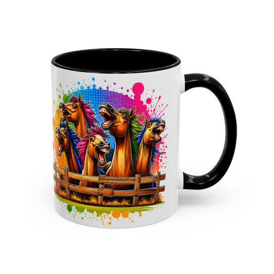 Tasse Chevaux Rigolos – Mug Humour Équitation Coloré – Cadeau Cavalier Homme Femme 325ml