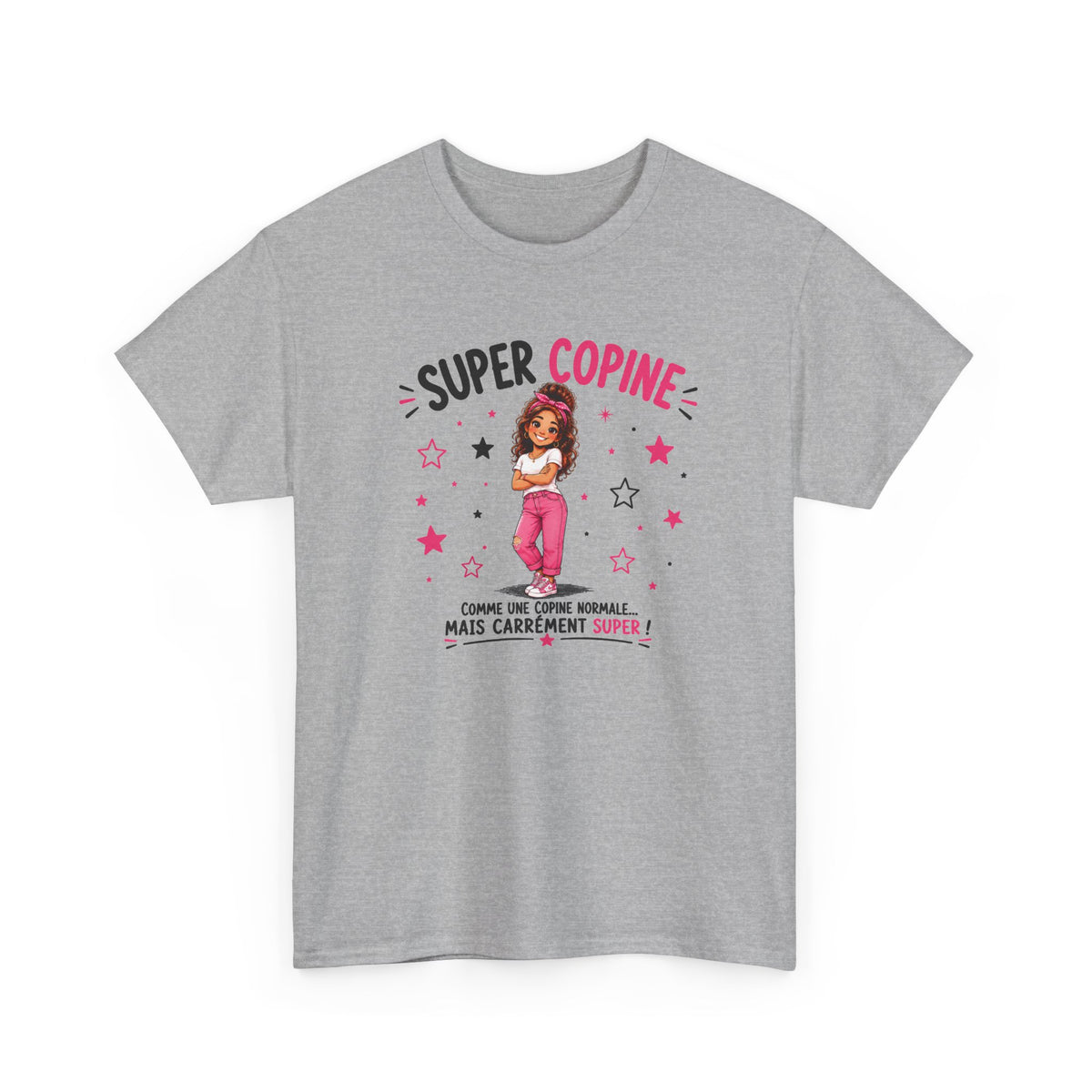 Tee Shirt Super Copine Femme – Comme une Copine Normale Mais Carrément Super – T-Shirt Humour Cadeau Amitié Amie