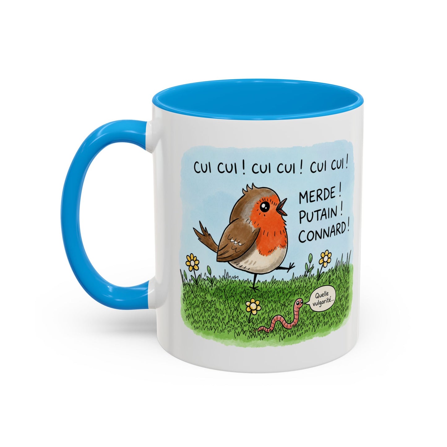 Tasse Cui Cui Merde Putain Connard – Mug Humour Oiseau Vulgaire – Cadeau Homme Femme 325ml