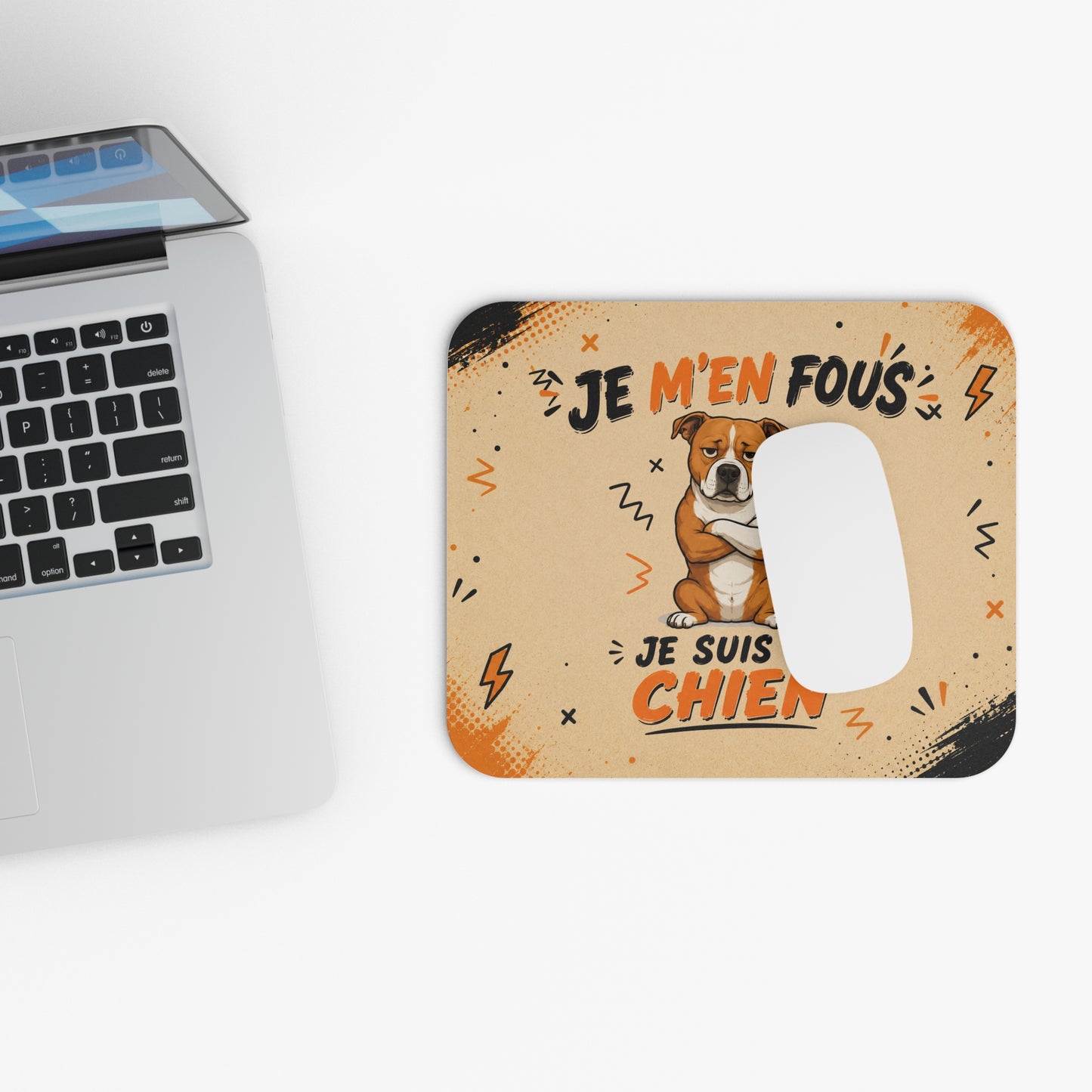 Tapis de Souris 22x18cm Je M’en Fous Je Suis un Chien – Humour Chien – Cadeau Drôle Original