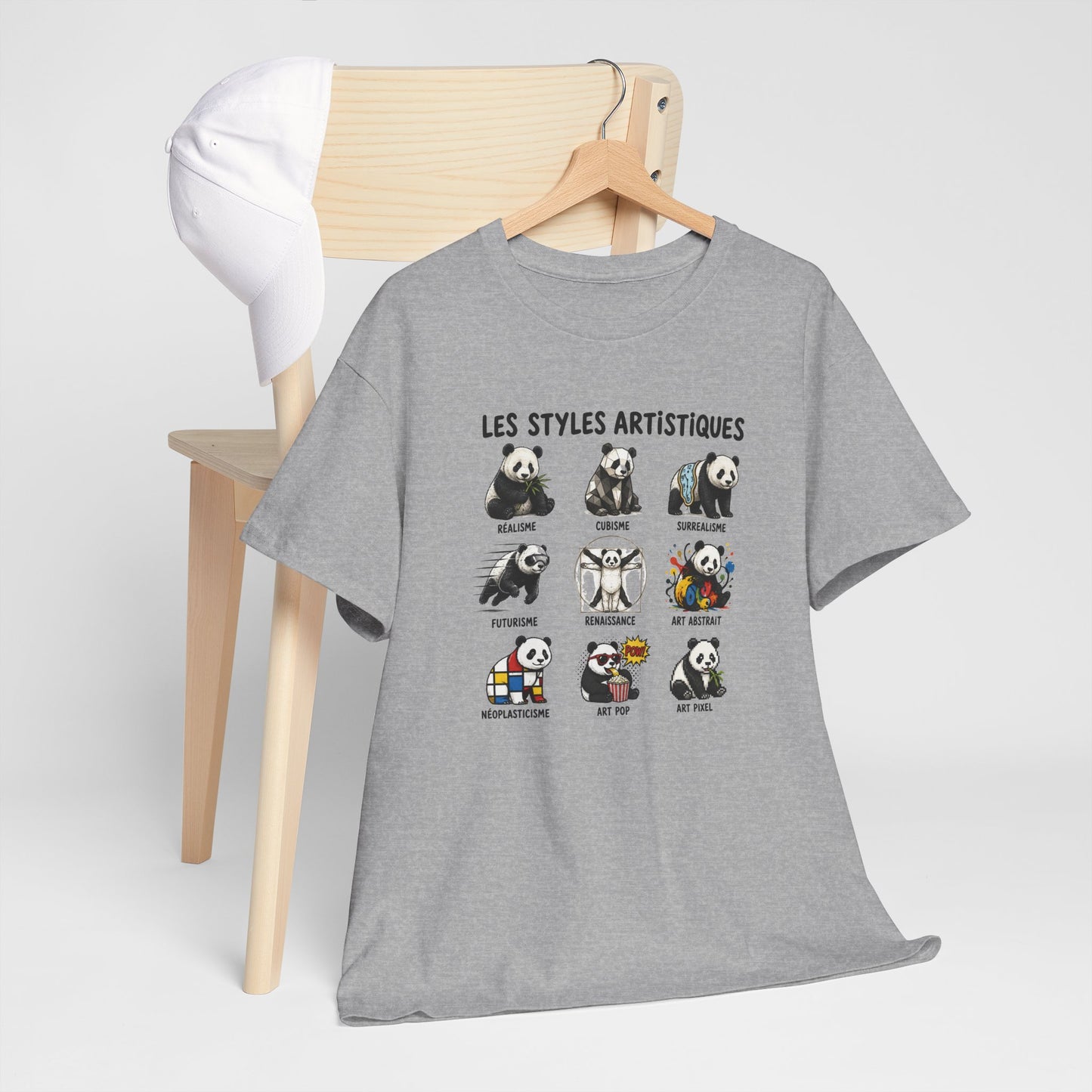 Tee Shirt Homme et Femme Panda Art Peinture Styles Artistiques Humour Créatif Dessin Original Cadeau Artiste
