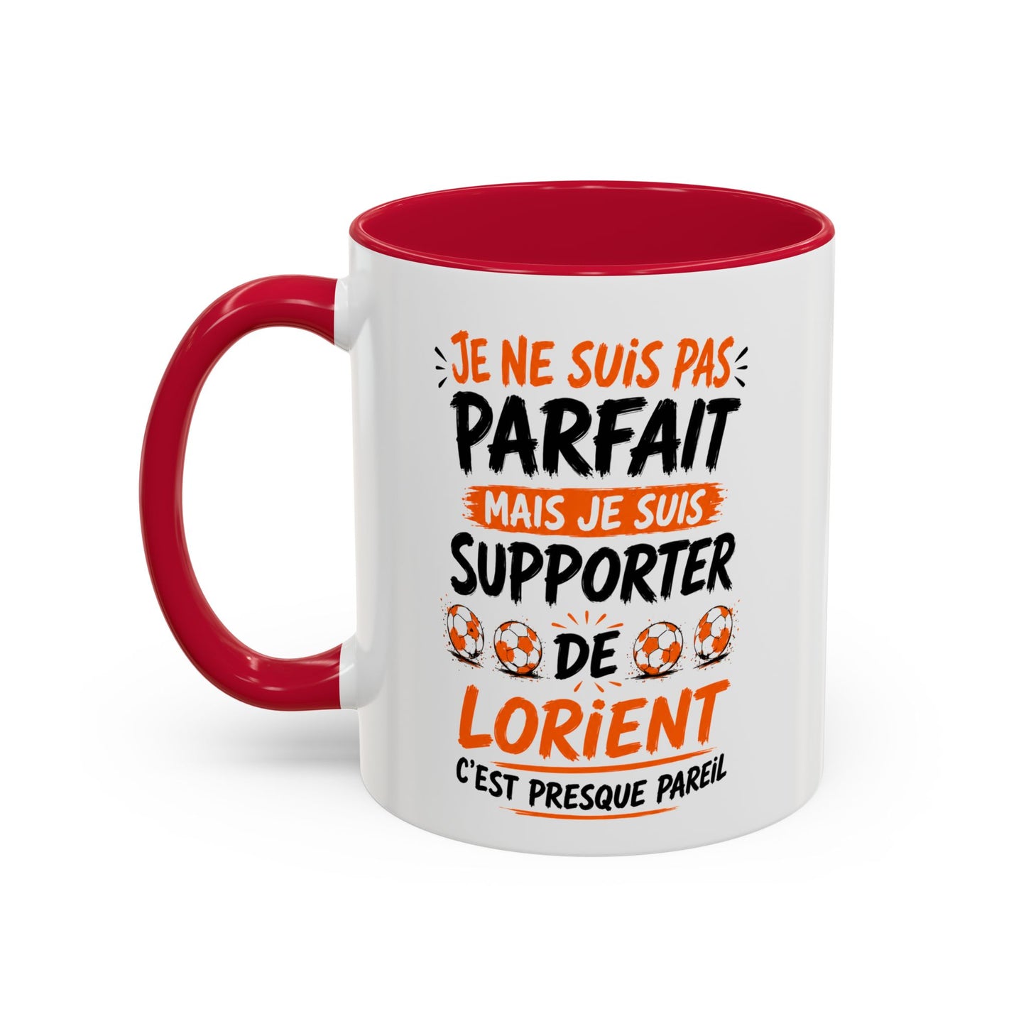 Tasse Je Ne Suis Pas Parfait Mais Je Suis Supporter de Lorient – Mug Humour Football Supporter – Cadeau Football 325ml