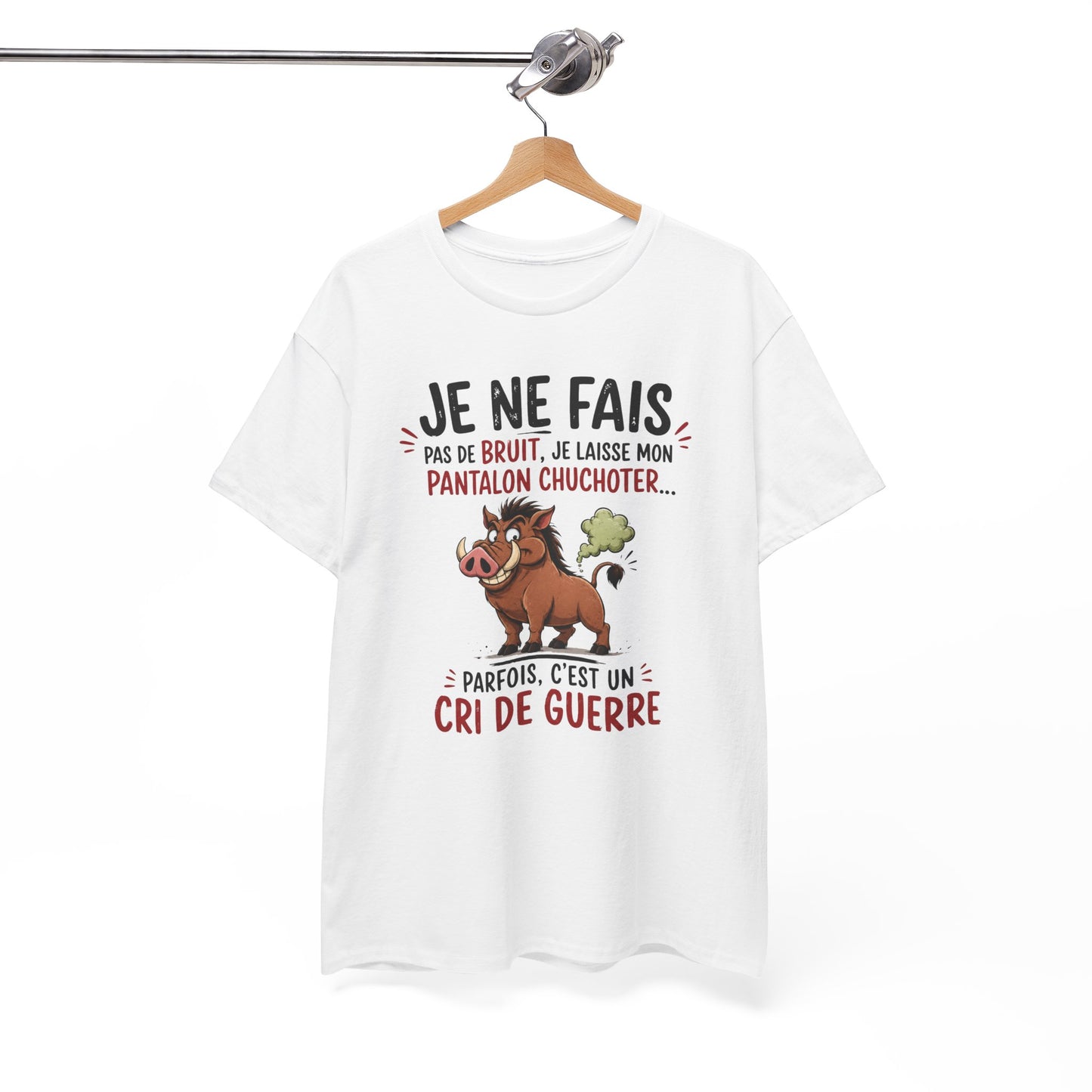 Tee-Shirt Humour Pet Sanglier – Je Ne Fais Pas De Bruit Je Laisse Mon Pantalon Chuchoter – Cadeau Drôle Homme Femme Adulte
