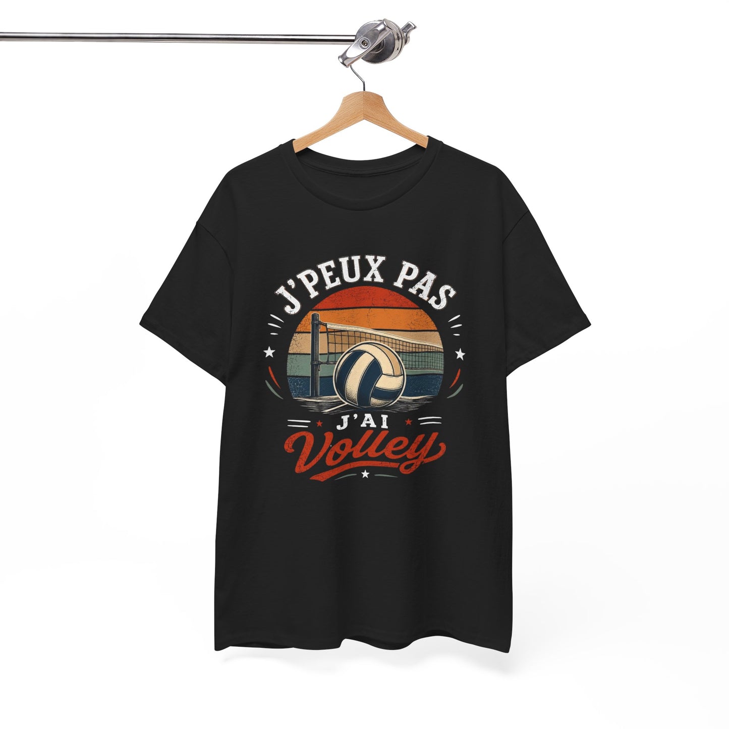T-Shirt Volley Homme Femme – J’Peux Pas J’Ai Volley – Tee Shirt Volleyball Vintage Ballon Filet Joueur Entraînement Match Cadeau Passion Sport