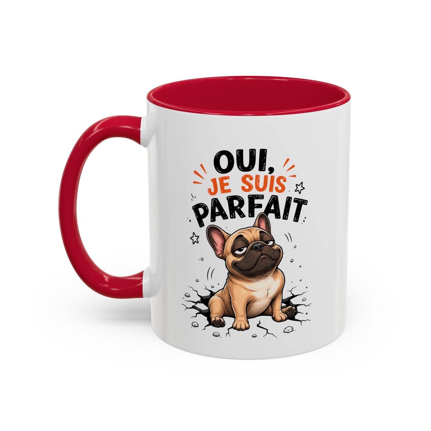 Tasse Bouledogue Français Drôle Homme Femme – Mug Oui Je Suis Parfait – Cadeau Humour Amateur de Chiens 325 ml