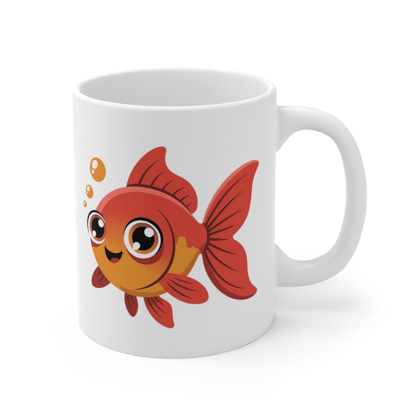 Mug Personnalisable Poisson Rouge Kawaii – Tasse Mignonne et Colorée – Cadeau Enfant ou Adulte 325ml