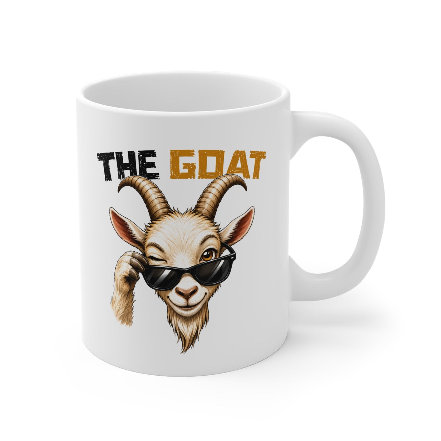 Tasse The Goat – Mug Chèvre Drôle Avec Lunettes – Cadeau Humour Homme Femme 325ml