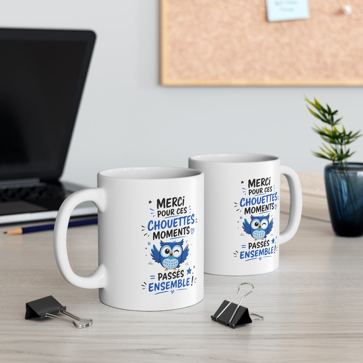 Mug Merci pour Ces Chouettes Moments – Tasse Remerciement avec Chouette – Cadeau Original Souvenir
