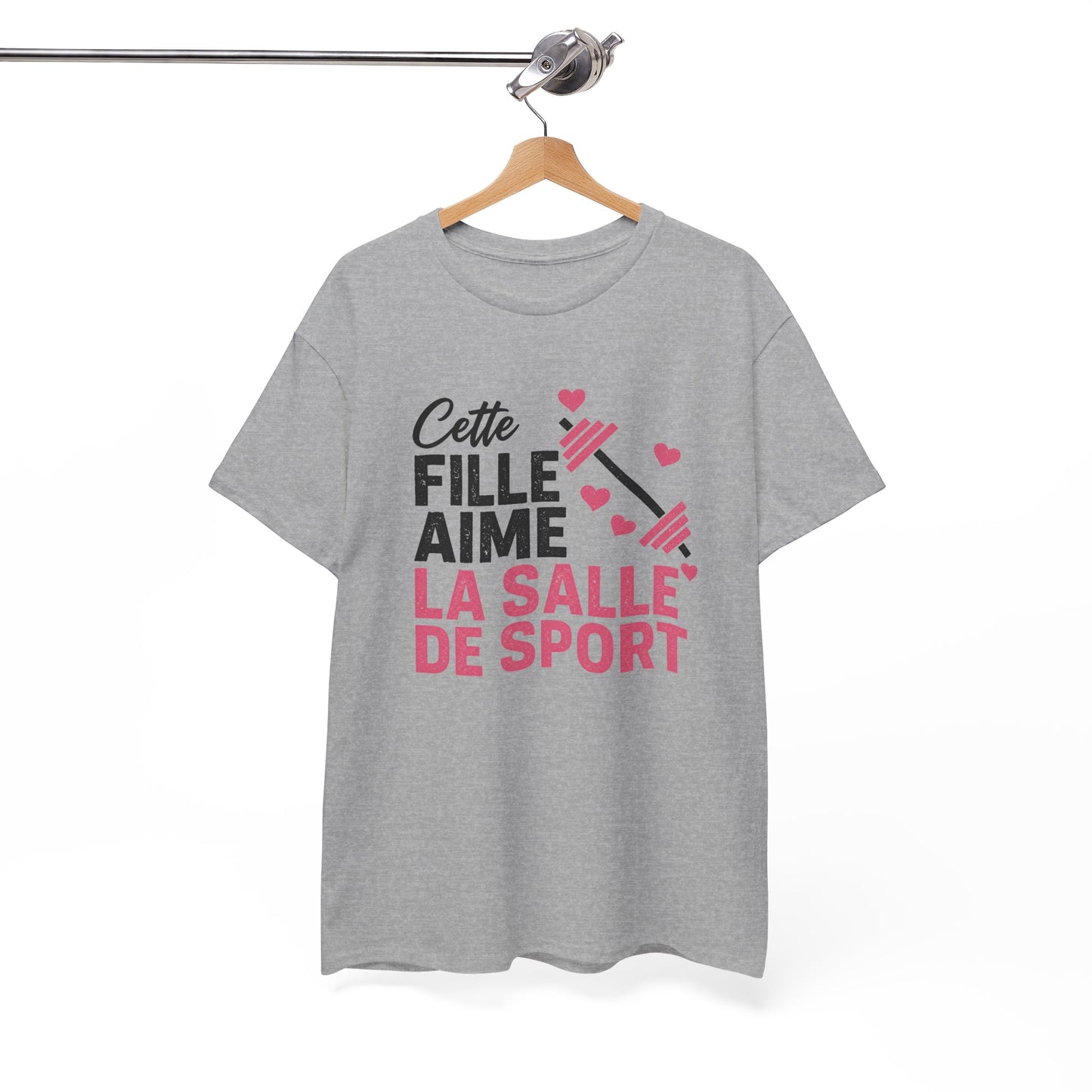 T-Shirt Fitness Femme – Musculation Haltères Sport Training – Cadeau Sportive Passionnée de Salle de Sport