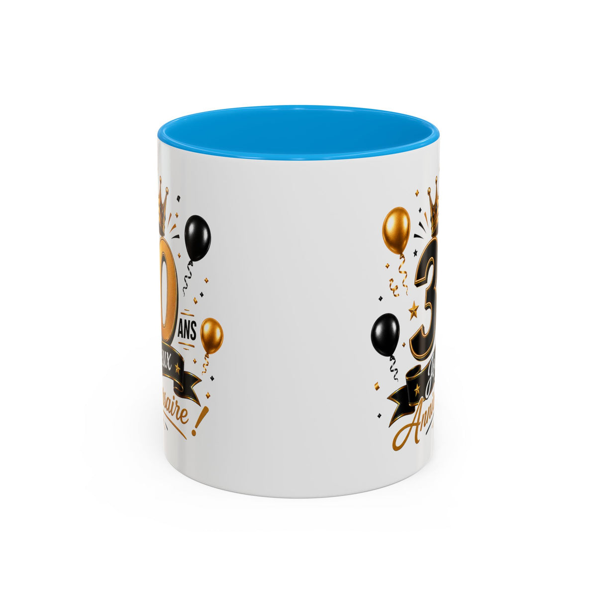 Mug Joyeux 30 Ans – Tasse Anniversaire 30 Ans – Cadeau Original pour Femme Homme – Idée Cadeau 30e Anniversaire Noir Bleu Rouge