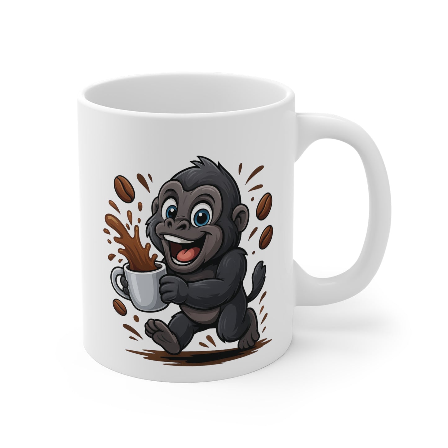 Tasse Gorille Amusant – Mug Café Cartoon Céramique 325ml – Cadeau Original Animal Mignon