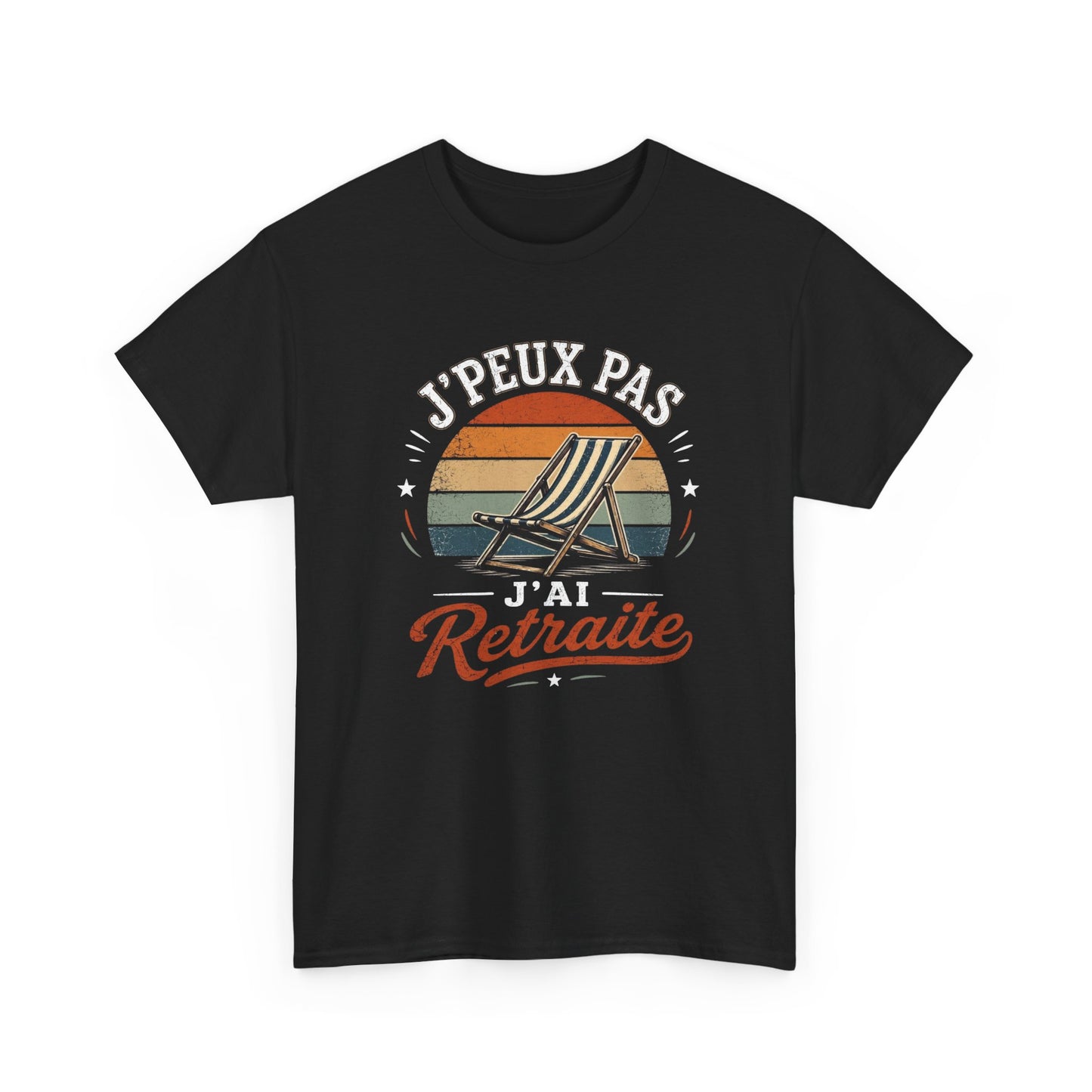 T-Shirt Retraite Humour Homme Femme – J’Peux Pas J’Ai Retraite – Tee Shirt Retraité Vintage Cadeau Départ Retraite Senior Pensionné