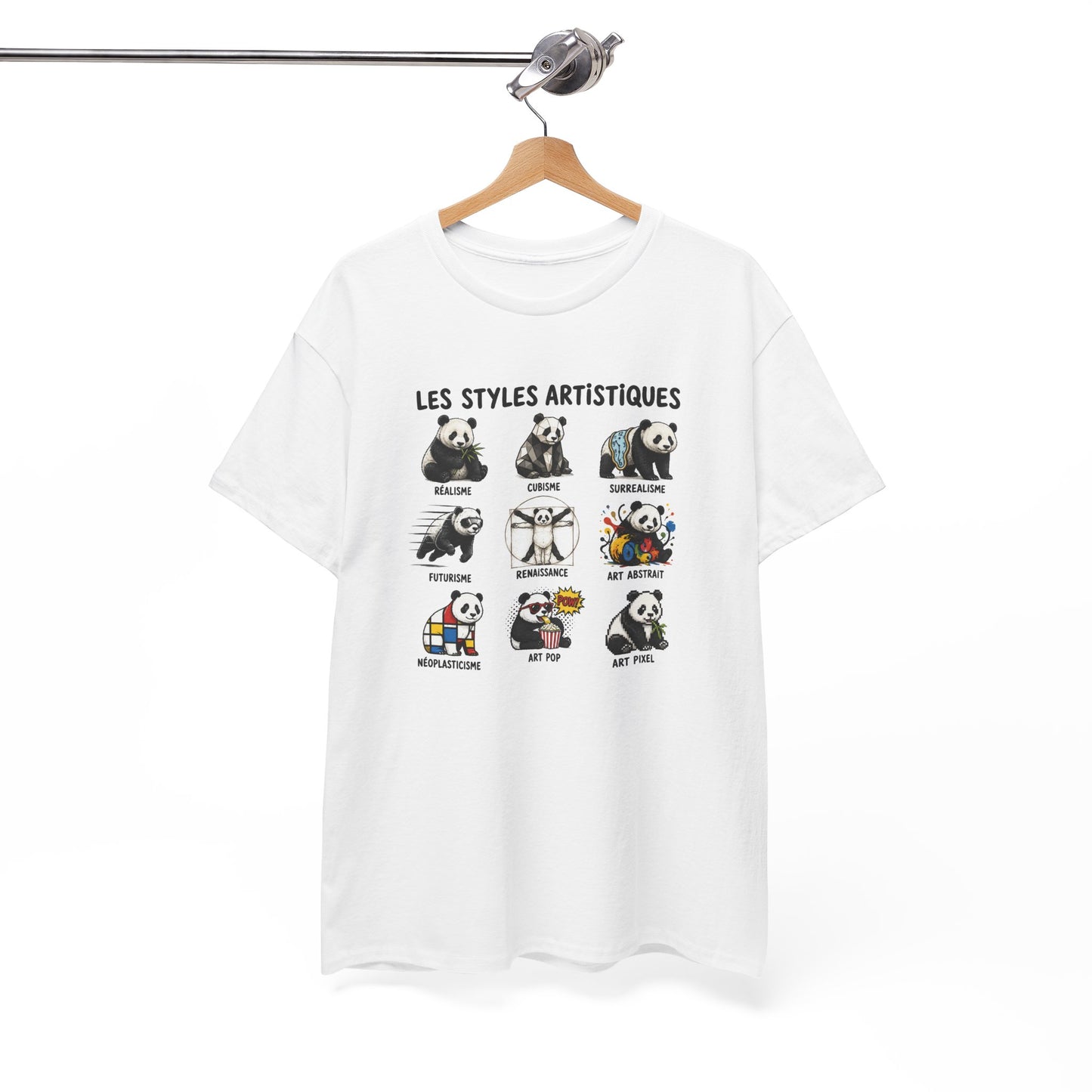 Tee Shirt Homme et Femme Panda Art Peinture Styles Artistiques Humour Créatif Dessin Original Cadeau Artiste