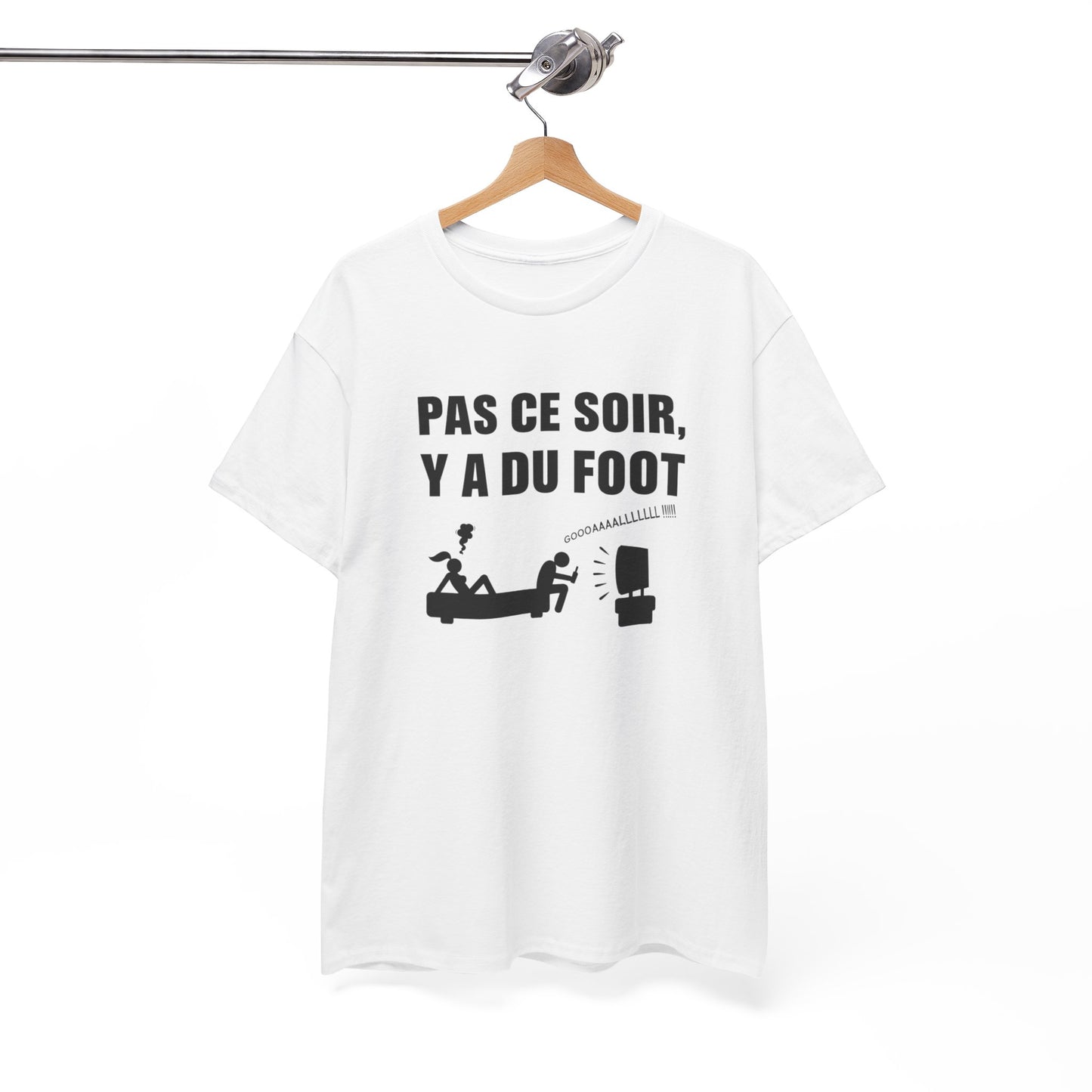 T-Shirt Foot Humour Homme – Pas Ce Soir Y A Du Foot – Cadeau Fan de Football Supporter Drôle