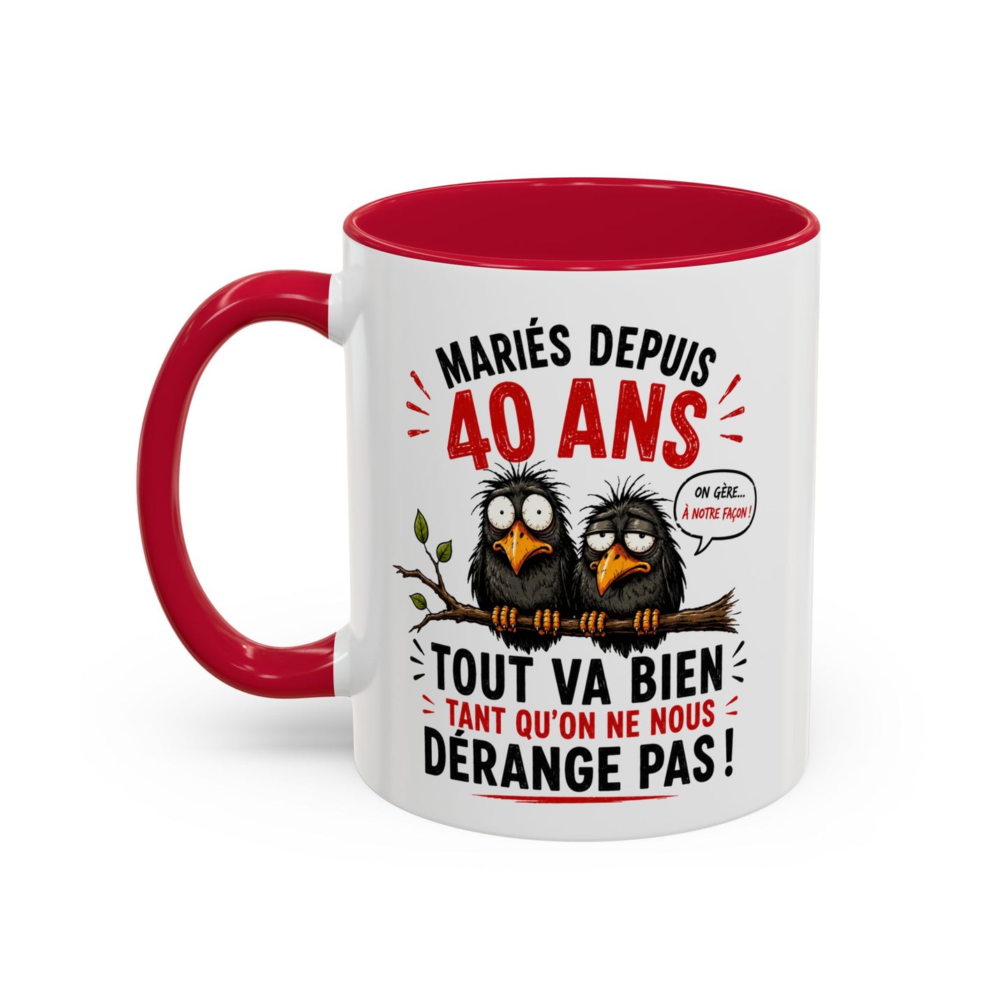 Tasse Mariés Depuis 40 Ans – Mug Humour Anniversaire de Mariage Homme Femme – Cadeau Couple 40 Ans de Mariage 325 ml