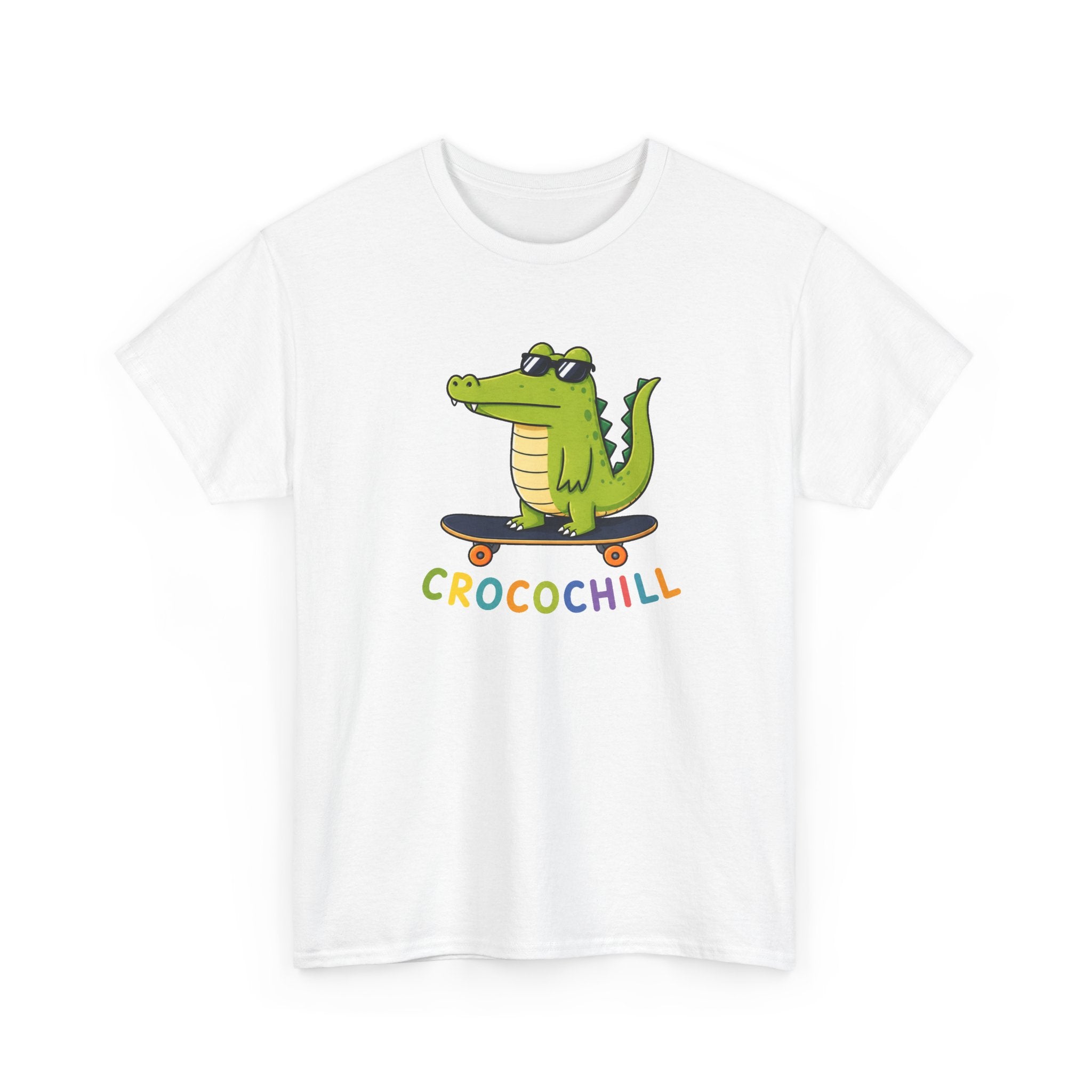 Tee Shirt Crocodile Skateboard Homme et Femme – Croco Chill – T-Shirt Humour Animal