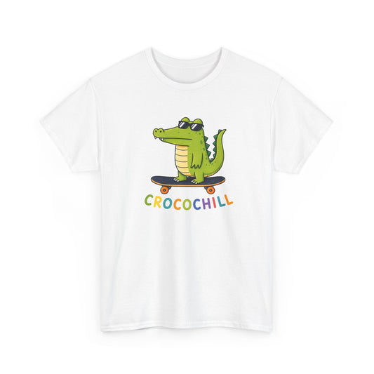 Tee Shirt Crocodile Skateboard Homme et Femme – Croco Chill – T-Shirt Humour Animal
