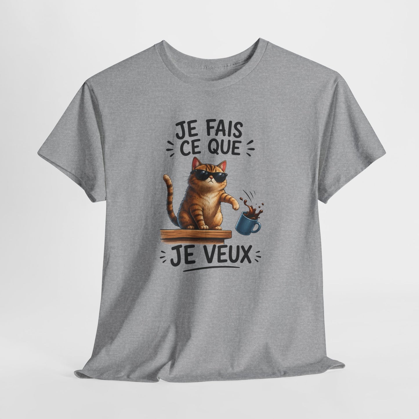 Tee-Shirt Je Fais Ce Que Je Veux – Chat Drôle Avec Lunettes – Cadeau Humour Homme Femme Adulte